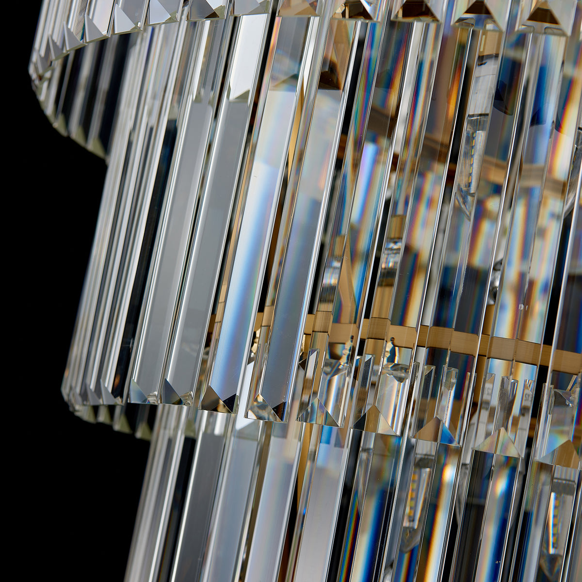 Cascata Chandelier, 7-Tier 22-Light Gold K9 Crystal, 30" Dia