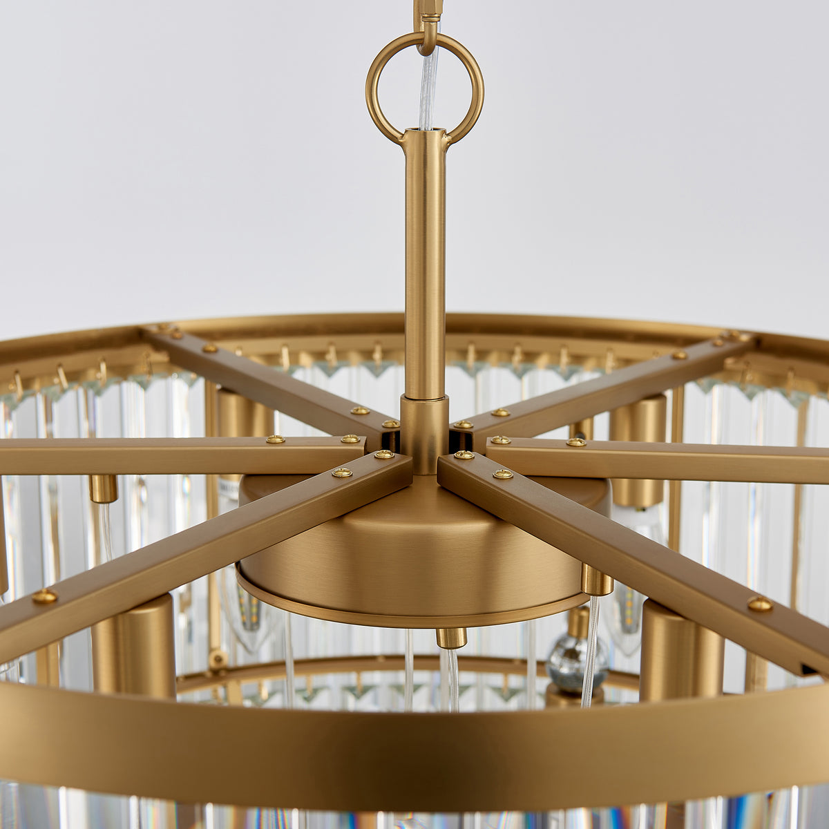 Cascata Chandelier, 7-Tier 22-Light Gold K9 Crystal, 30" Dia