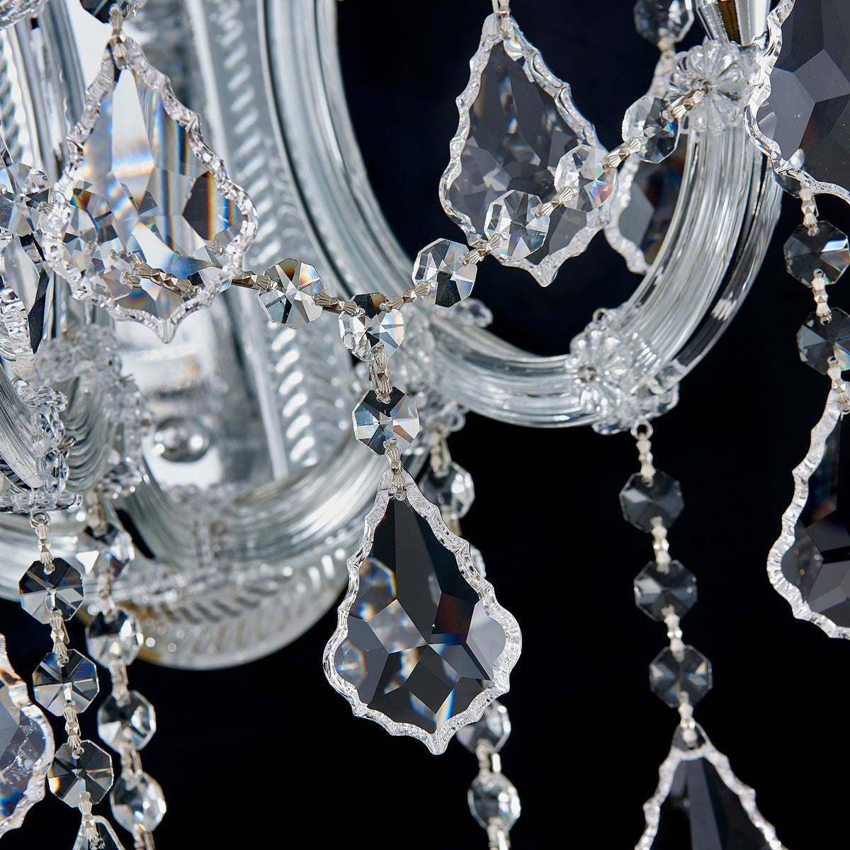 Maria Theresa Wall Sconce, 6-Light Chrome K9 Crystal, 17" W