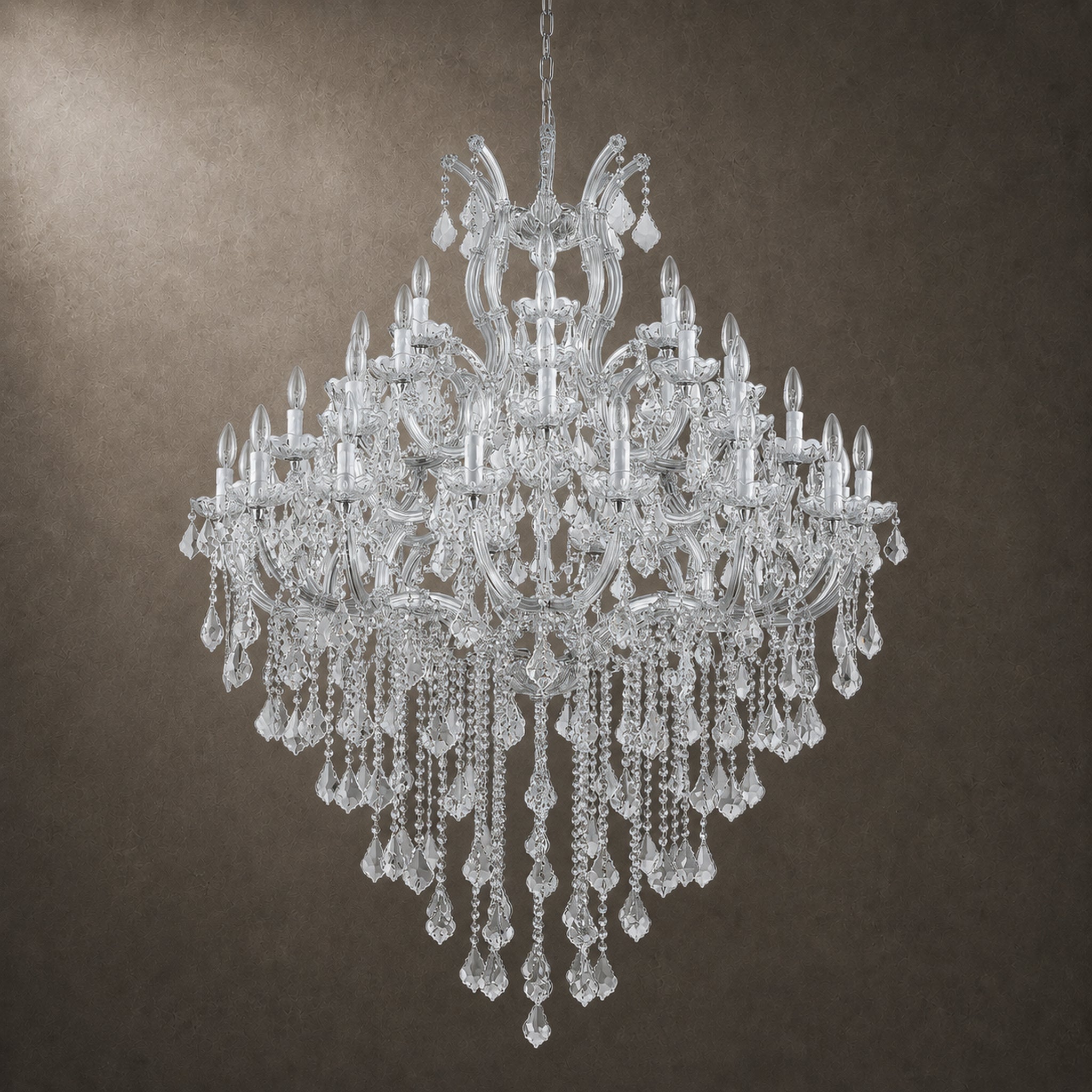 Maria Theresa Crystal Chandelier - 36 Light Sockets Large Pendant Light Fixture for High Ceiling Hotel Lobby Restaurant