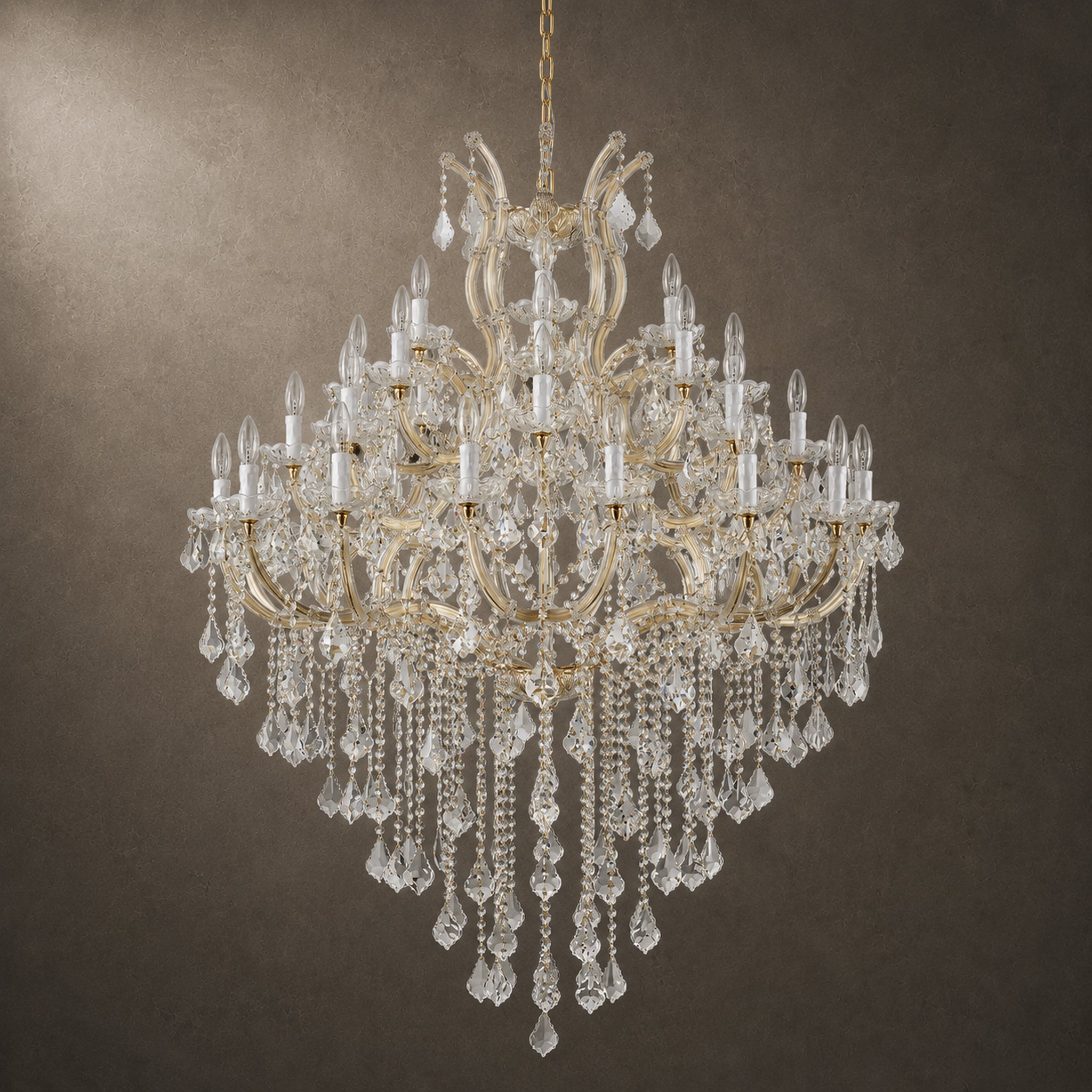 Maria Theresa Crystal Chandelier - 36 Light Sockets Large Pendant Light Fixture for High Ceiling Hotel Lobby Restaurant
