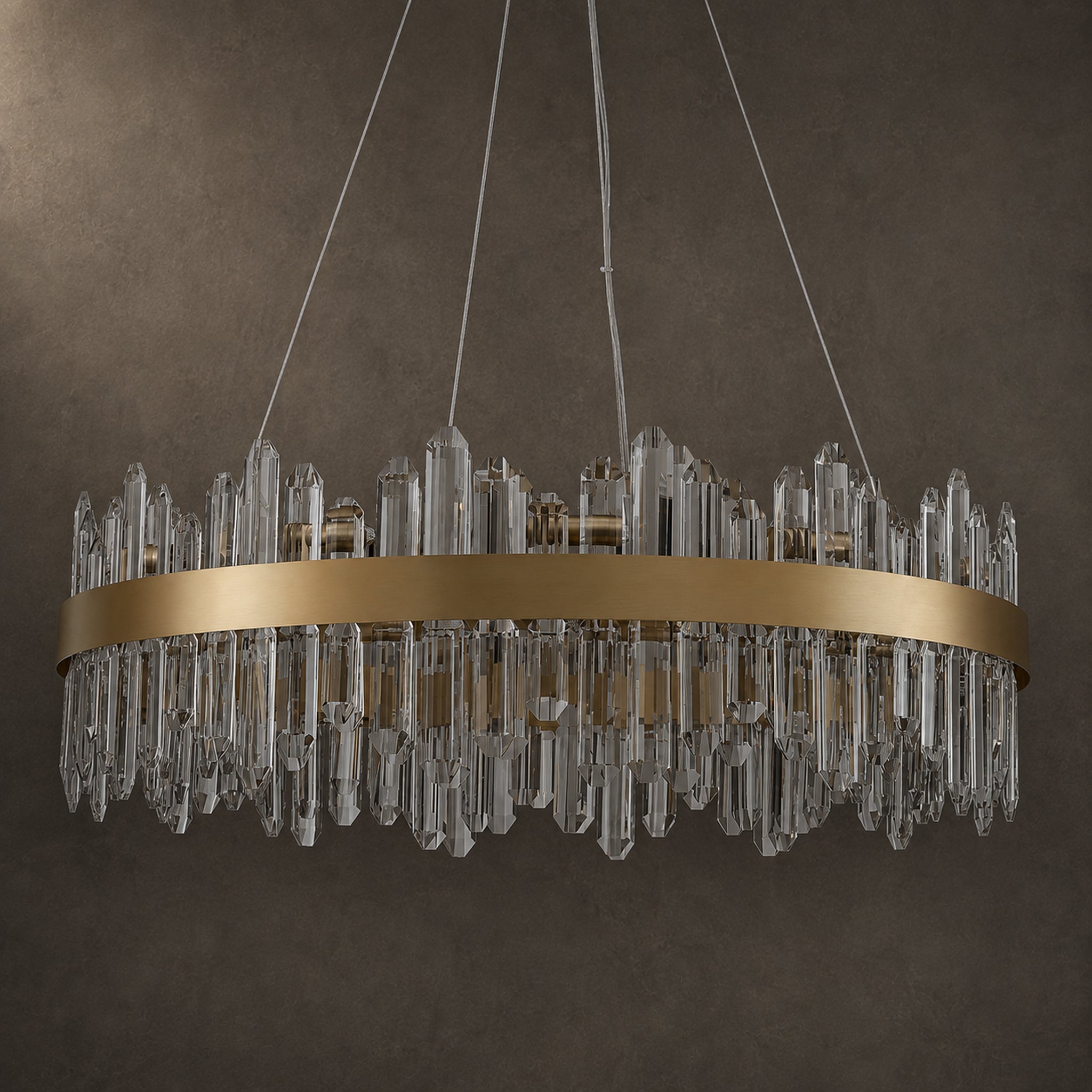 Modern Round Chandelier, D30 inch 24-Light 2-Tier K9 Crystal Pendant Ceiling Light Fixture for Dining Room, Living Room, Kitchen