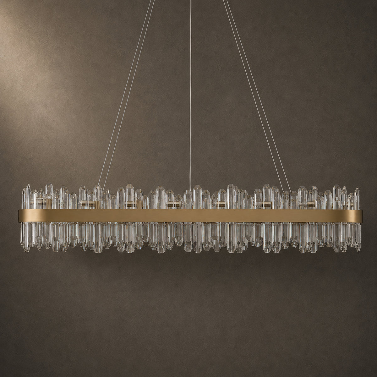 Rectangular Crystal Chandelier 57" — 32-Light Modern K9 Chandelier