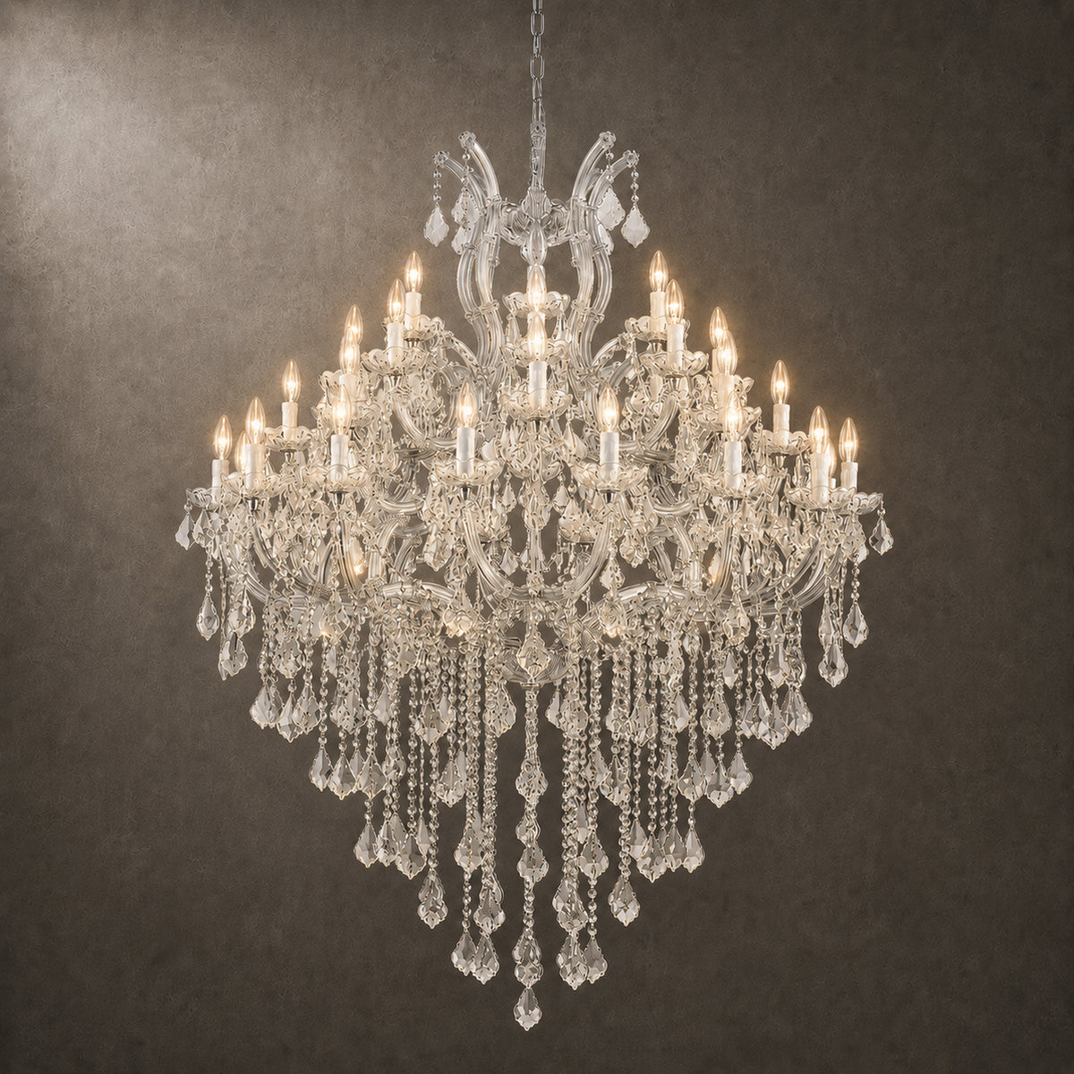 Maria Theresa Crystal Chandelier - 36 Light Sockets Large Pendant Light Fixture for High Ceiling Hotel Lobby Restaurant