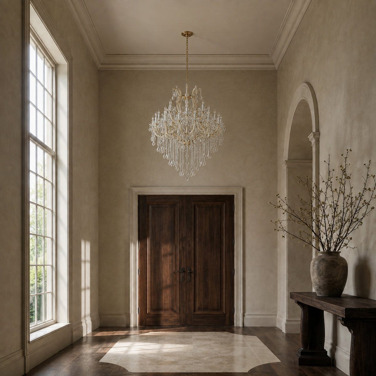 Maria Theresa Crystal Chandelier - 36 Light Sockets Large Pendant Light Fixture for High Ceiling Hotel Lobby Restaurant