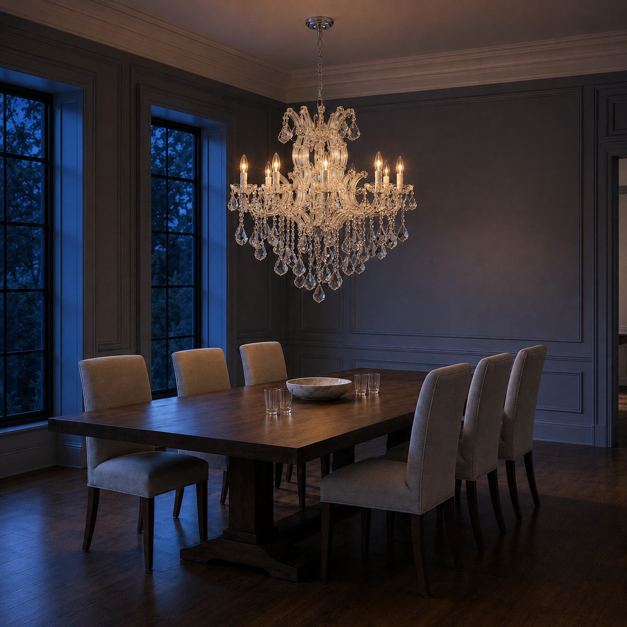 Maria Theresa Crystal Chandelier - 10 Lights Elegant Mini Pendant Light Fixture for Most Rooms