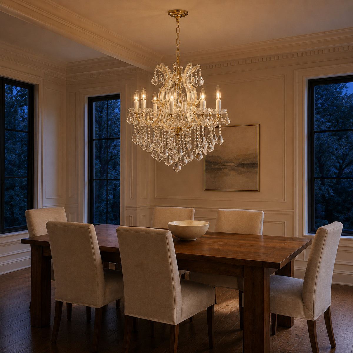 Maria Theresa Crystal Chandelier - 8 Lights Elegant Mini Pendant Light Fixture for Most Rooms