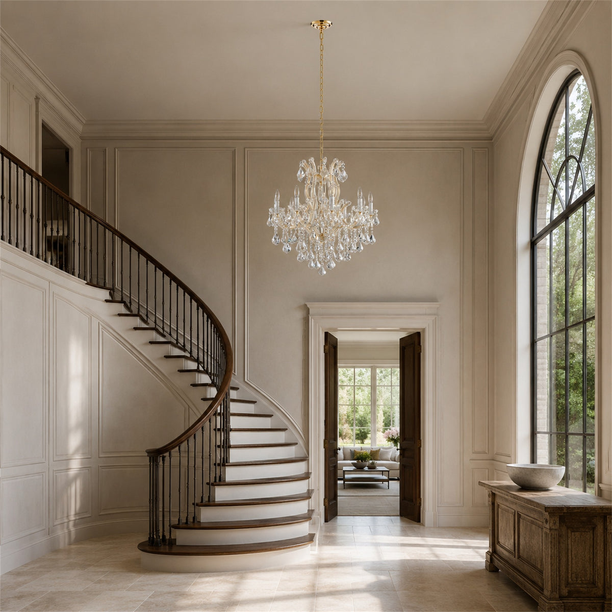 Maria Theresa Crystal Chandelier - 10 Lights Elegant Mini Pendant Light Fixture for Most Rooms
