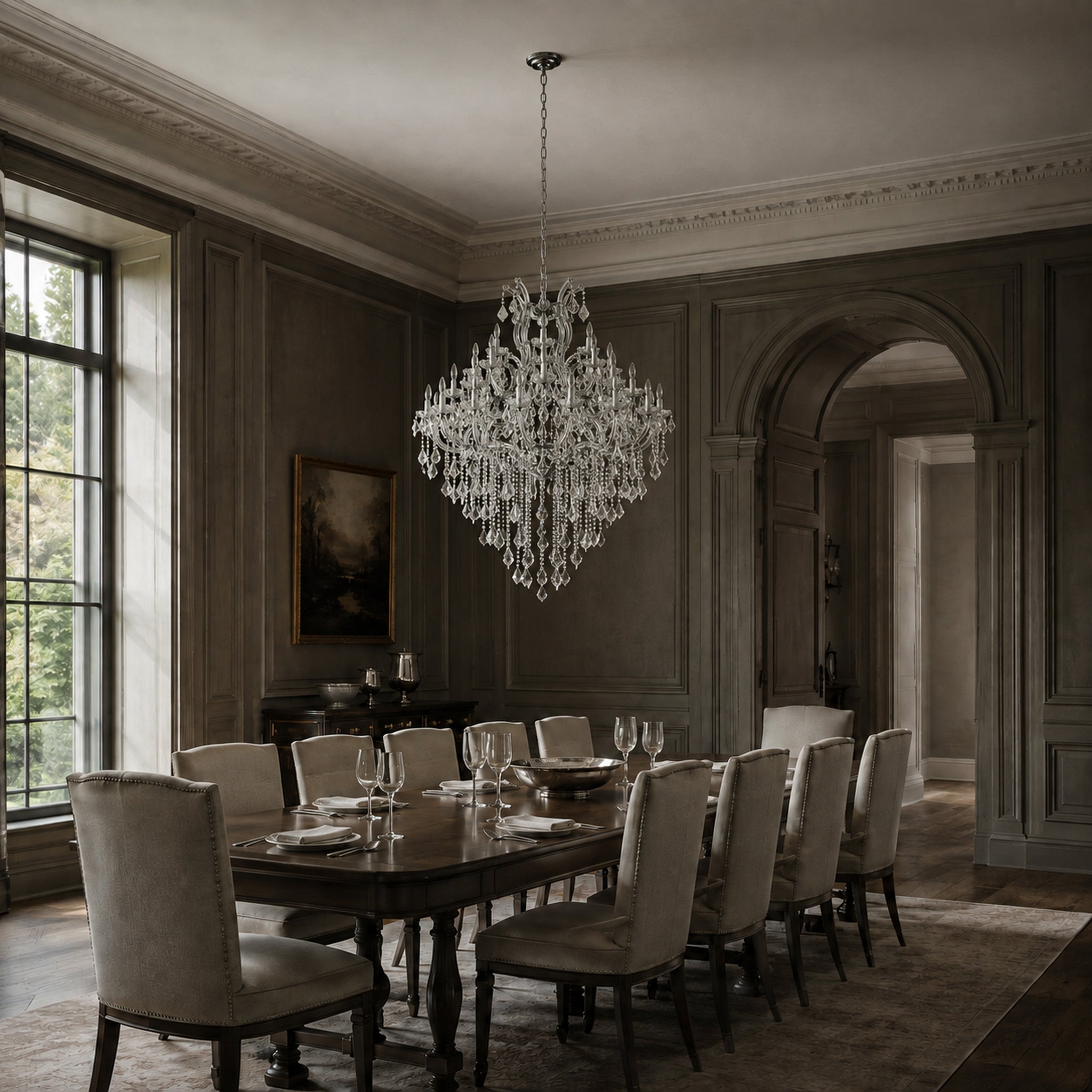 Maria Theresa Crystal Chandelier - 36 Light Sockets Large Pendant Light Fixture for High Ceiling Hotel Lobby Restaurant