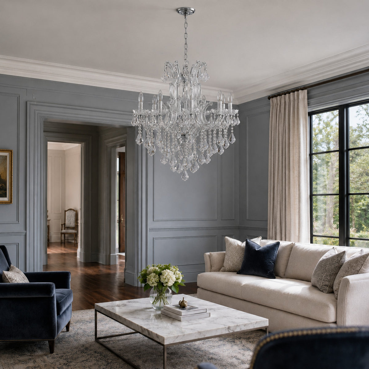 Maria Theresa Crystal Chandelier - 10 Lights Elegant Mini Pendant Light Fixture for Most Rooms