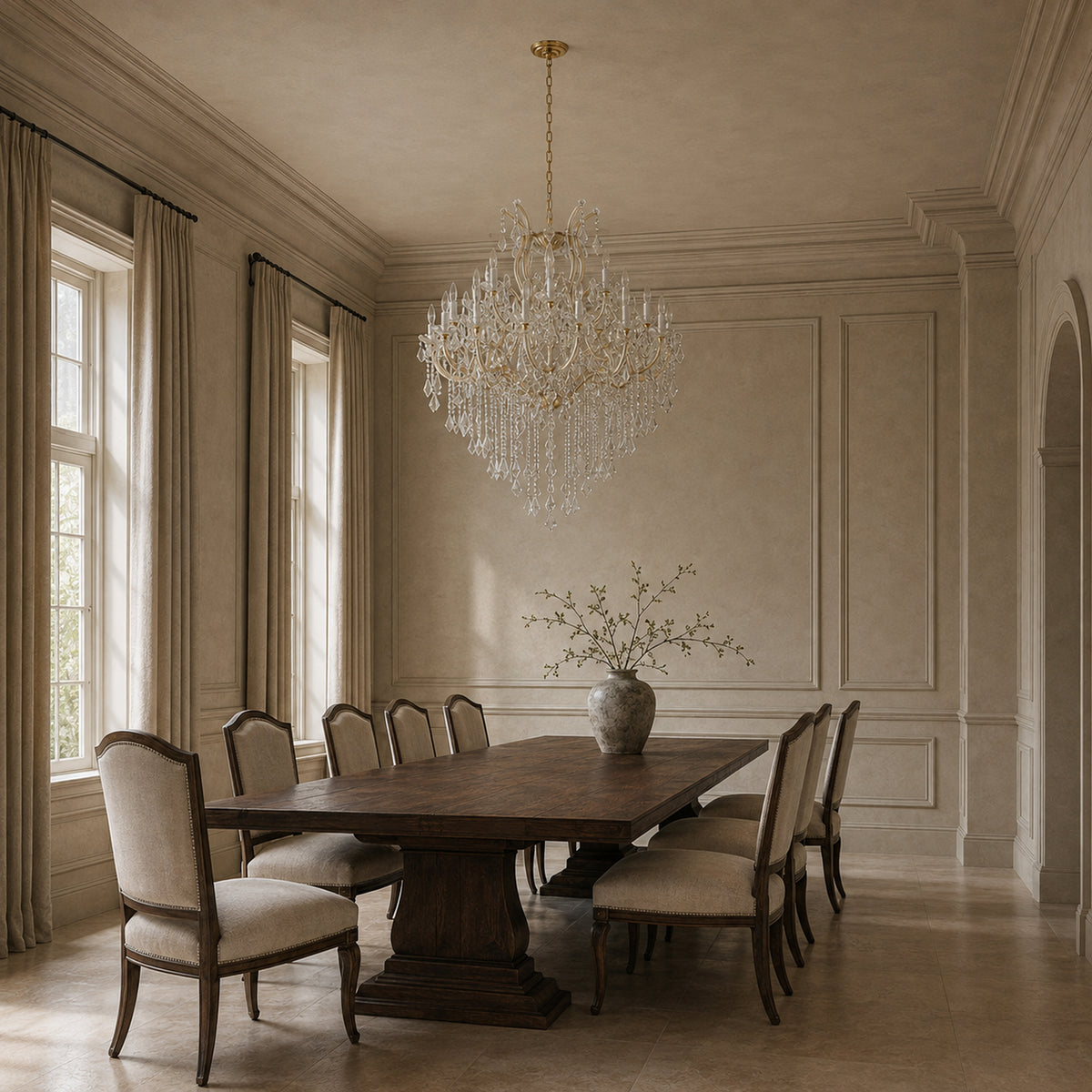 Maria Theresa Crystal Chandelier - 36 Light Sockets Large Pendant Light Fixture for High Ceiling Hotel Lobby Restaurant