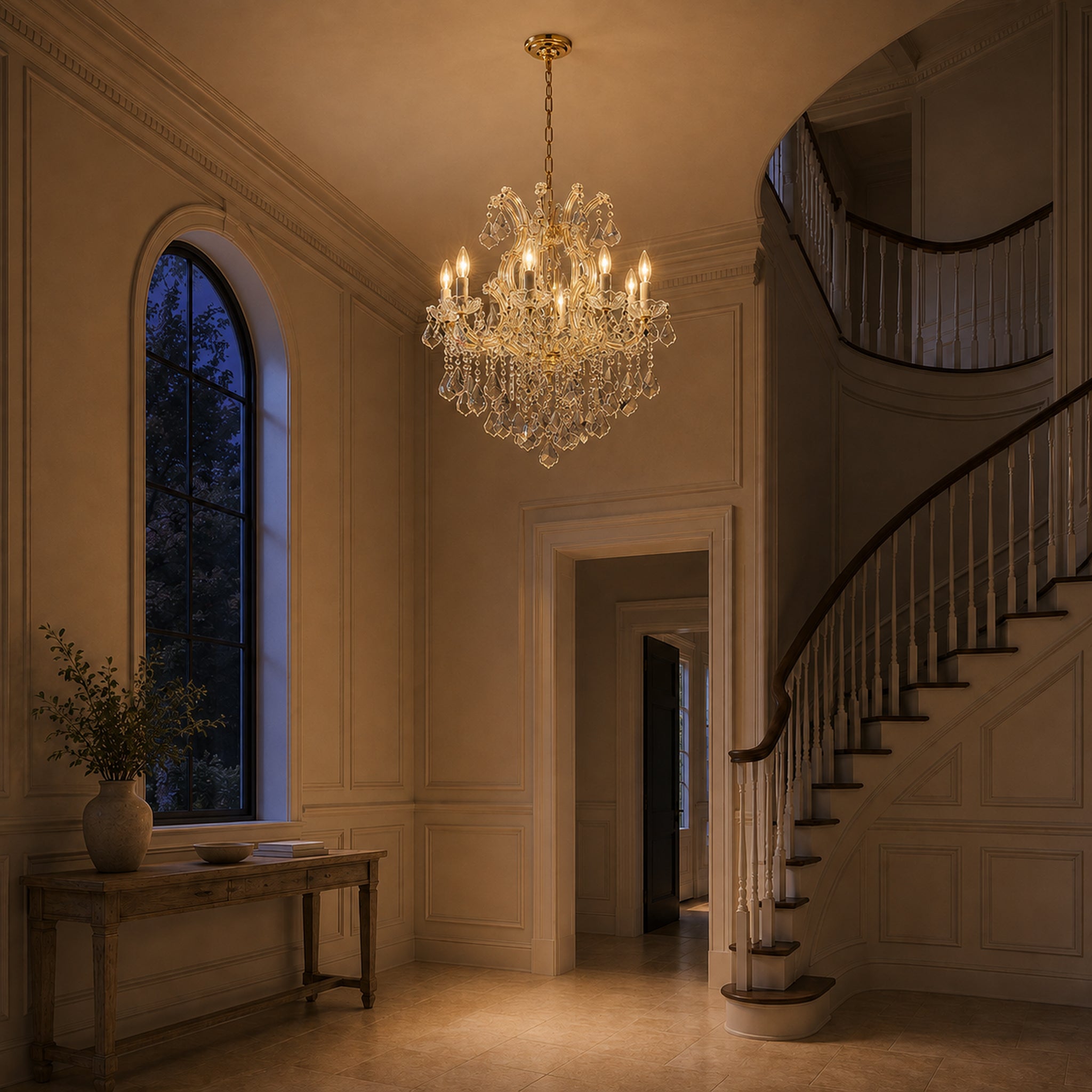 Maria Theresa Crystal Chandelier - 8 Lights Elegant Mini Pendant Light Fixture for Most Rooms