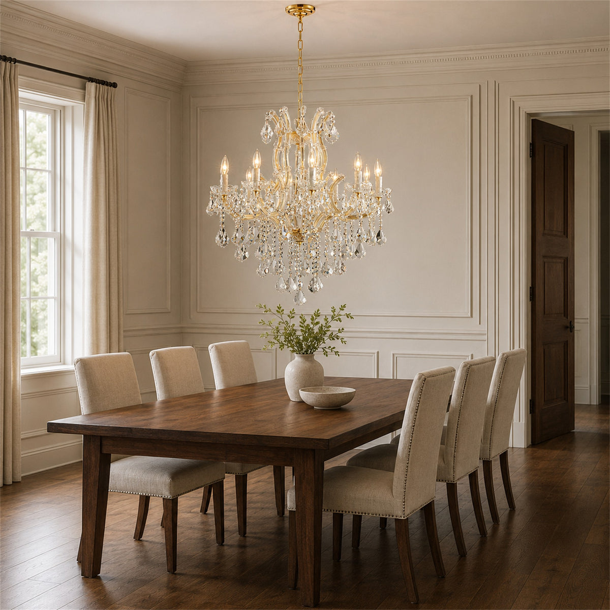 Maria Theresa Crystal Chandelier - 10 Lights Elegant Mini Pendant Light Fixture for Most Rooms