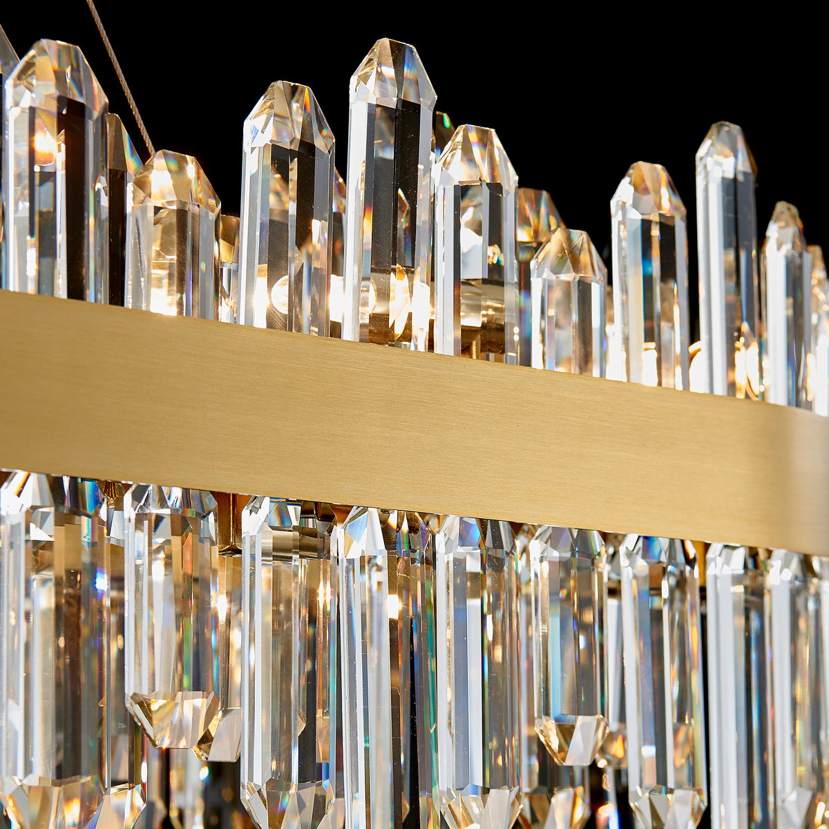 Rectangular Crystal Chandelier 57" — 32-Light Modern K9 Chandelier