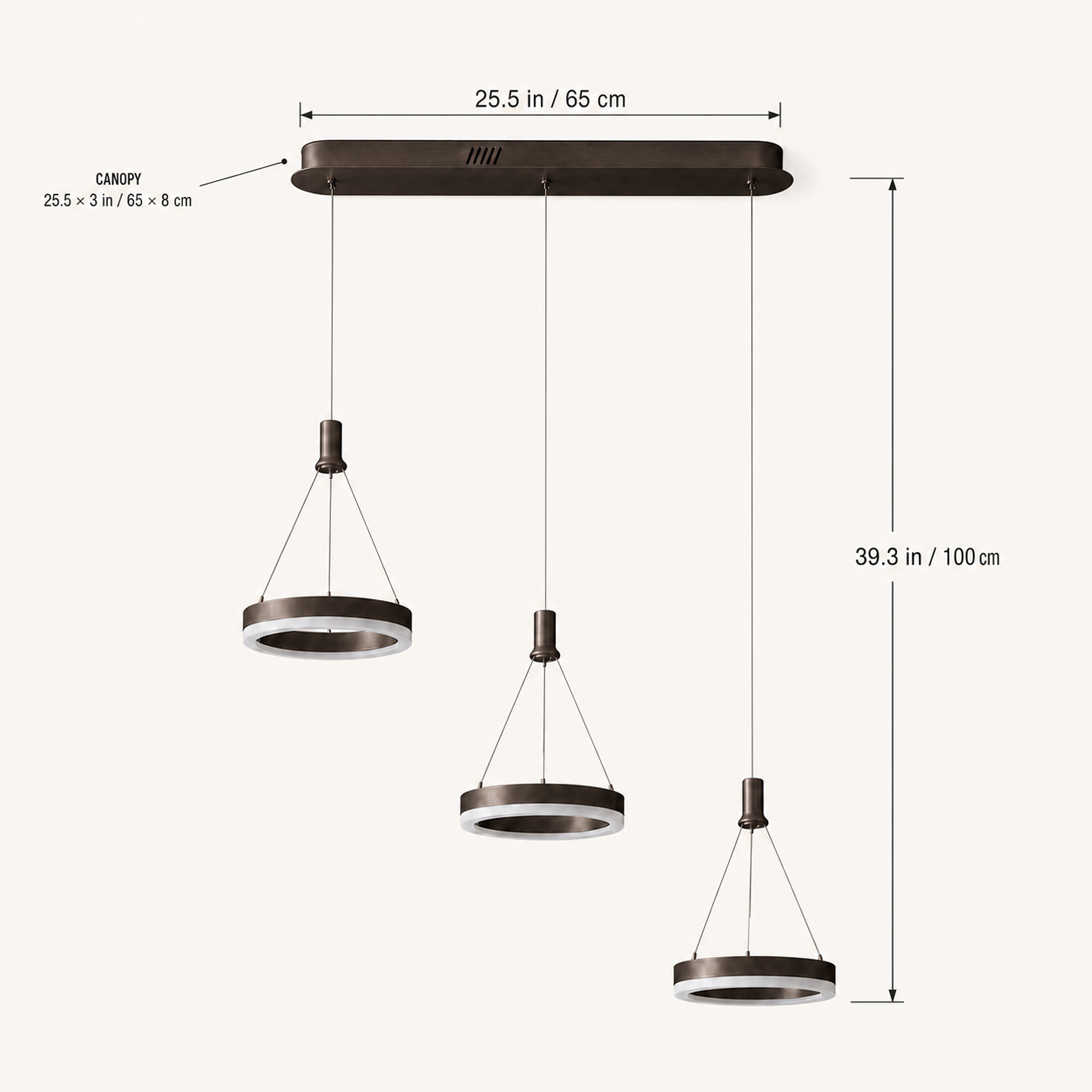 Aitu Linear LED Chandelier | Gold Multi-Light Kitchen Island Pendant for Dining Rooms