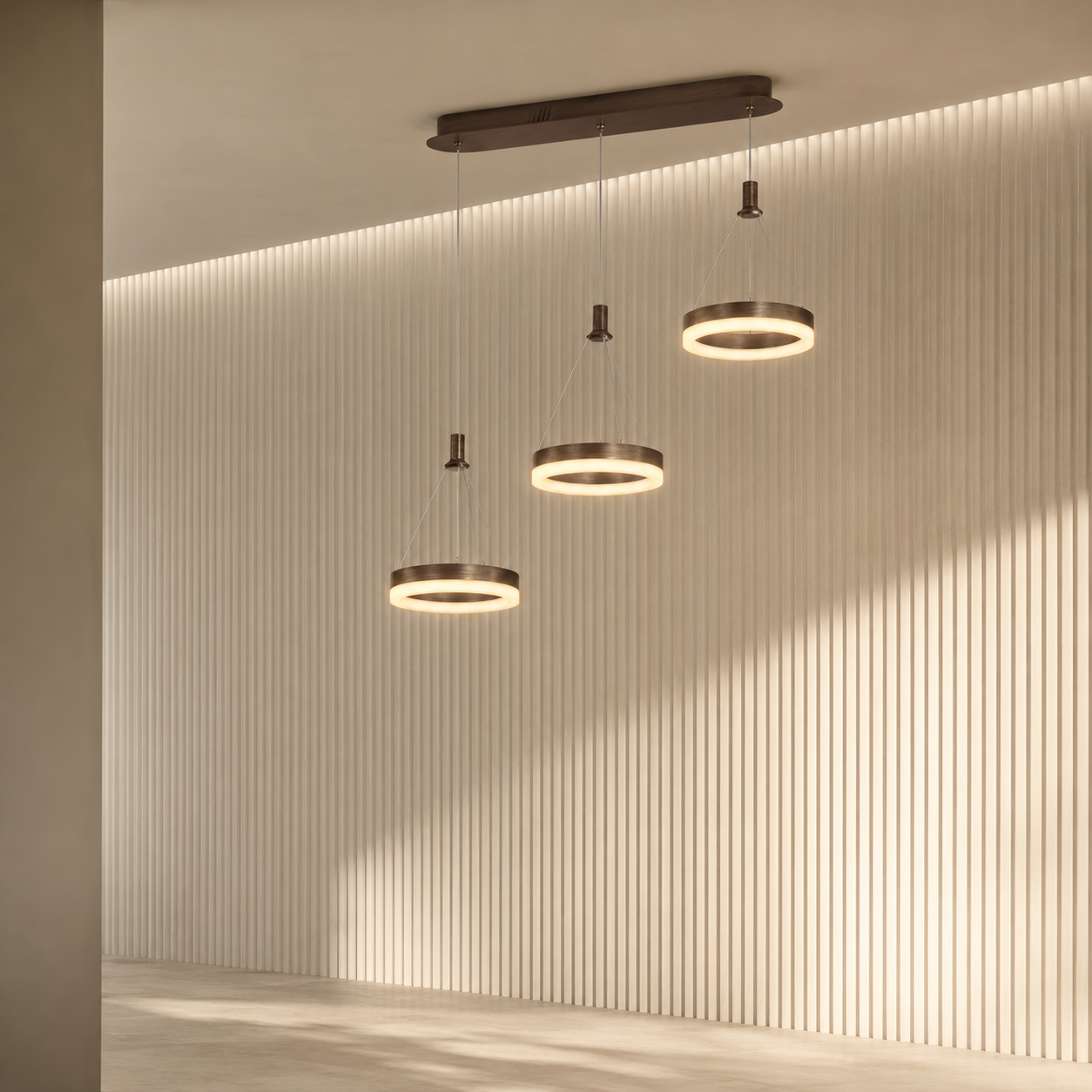 Aitu Linear LED Chandelier | Gold Multi-Light Kitchen Island Pendant for Dining Rooms