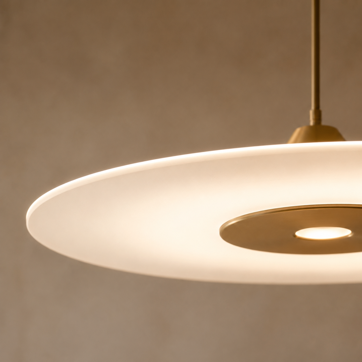 Diskos Frosted Acrylic Disc Pendant Light | Minimalist Round LED Pendant for Dining & Kitchen Island