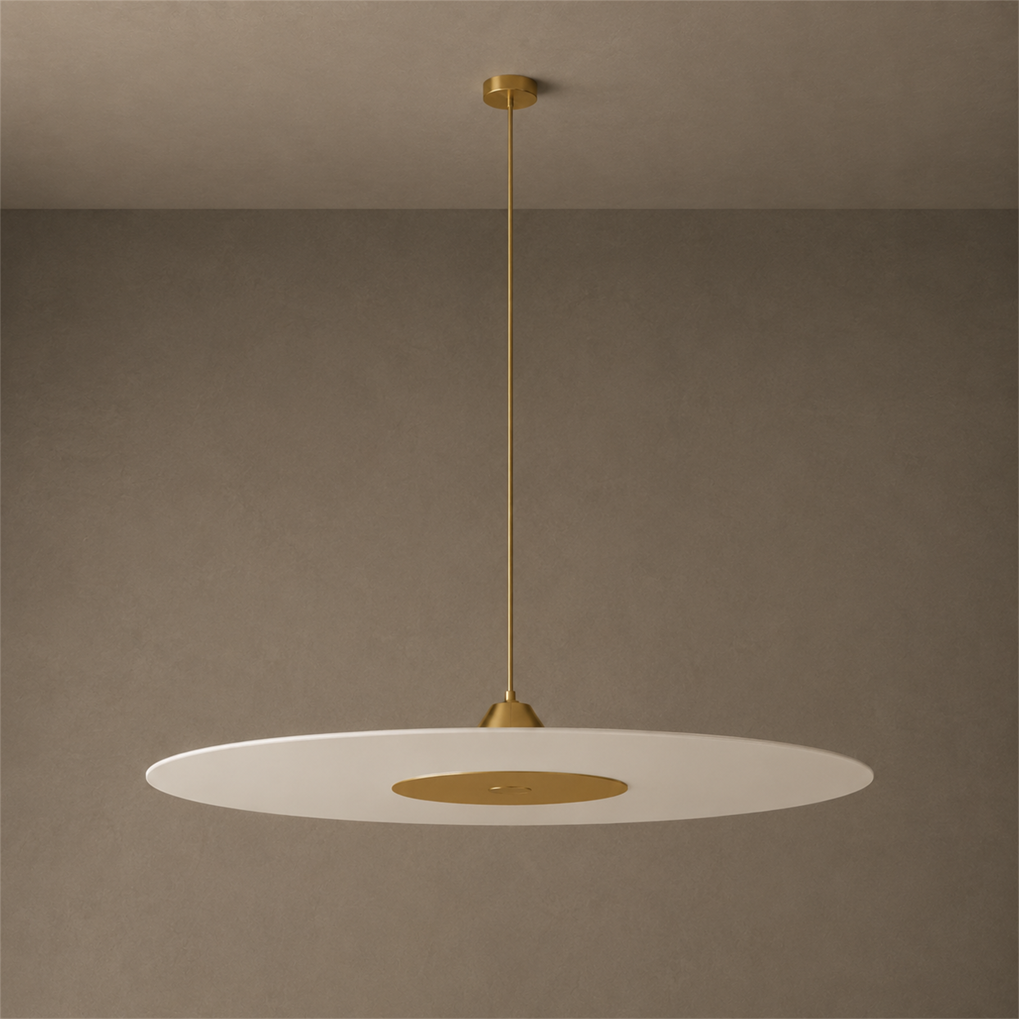 Diskos Frosted Acrylic Disc Pendant Light | Minimalist Round LED Pendant for Dining & Kitchen Island