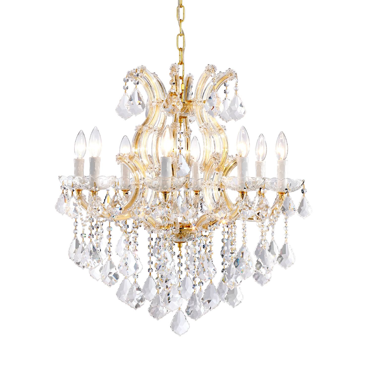Maria Theresa crystal chandelier size and hanging chain details