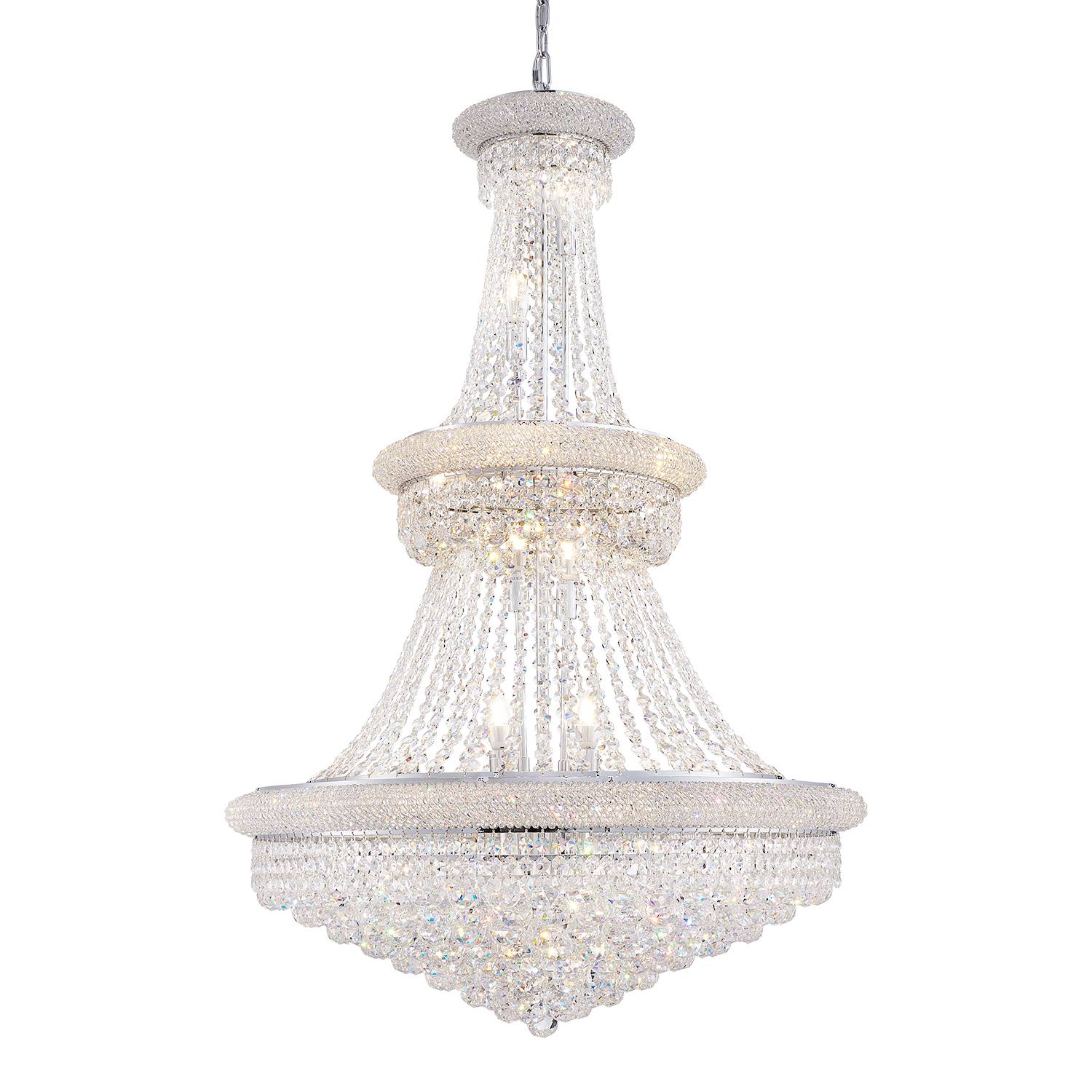 Silver Empire K9 crystal chandelier product image on white background