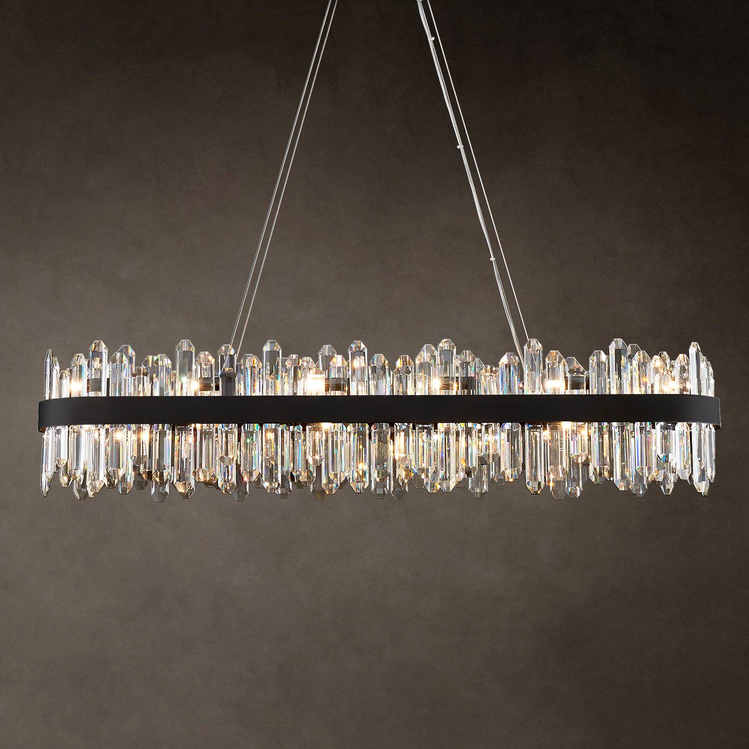 Oval Crystal Chandelier L45.3 inch, 24-Lights Gold Chandeliers Modern Crystal Chandelier Pendant Light Fixture G9 Lights Pendant Ceiling Light