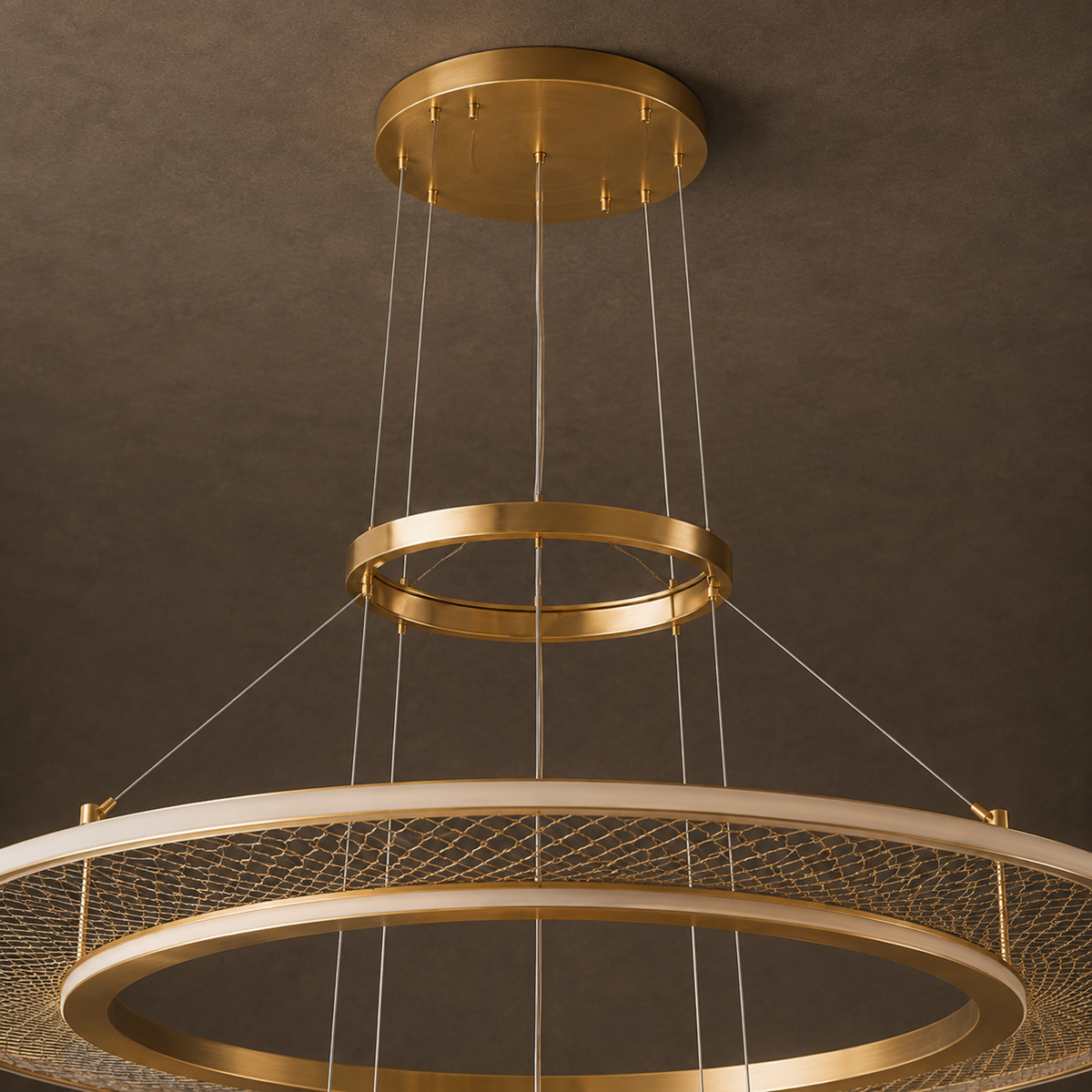 Eleanora Gold Ring Chandelier | Modern Multi-Tier Round LED Chandelier for Dining, Living & Staircase