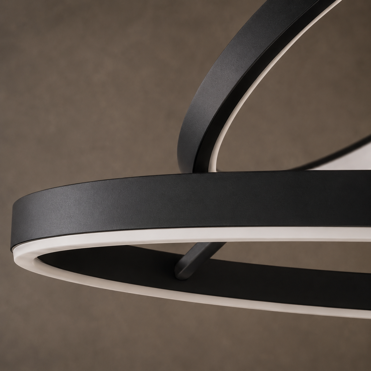 Hring LED Ring Chandelier | Minimalist Round Ceiling Light in Black or White for Living & Dining Rooms