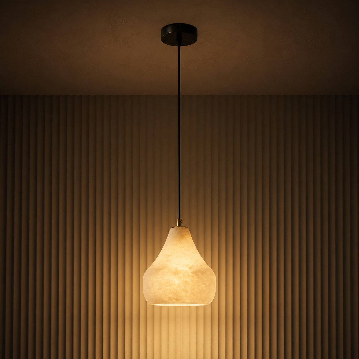Kova Alabaster Pendant Light | Natural Stone Dome Pendant for Kitchen Island & Dining
