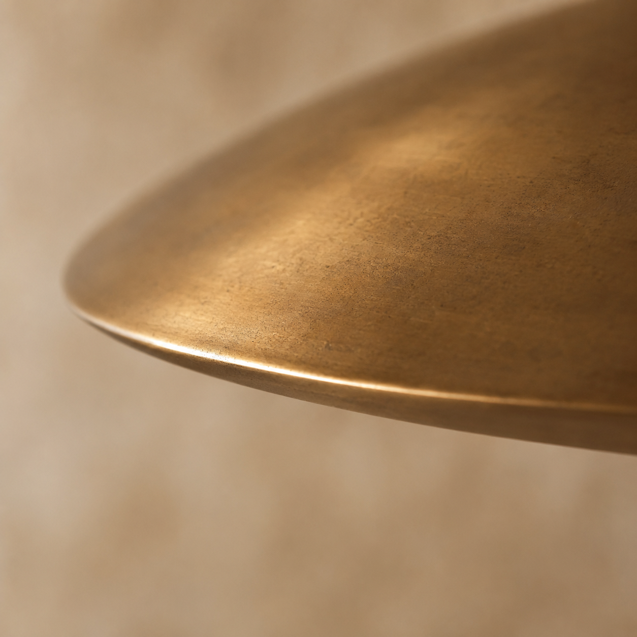 Oralis Brass Disc Pendant Light | Mid-Century Wide Dome Pendant for Dining Table & Kitchen Island