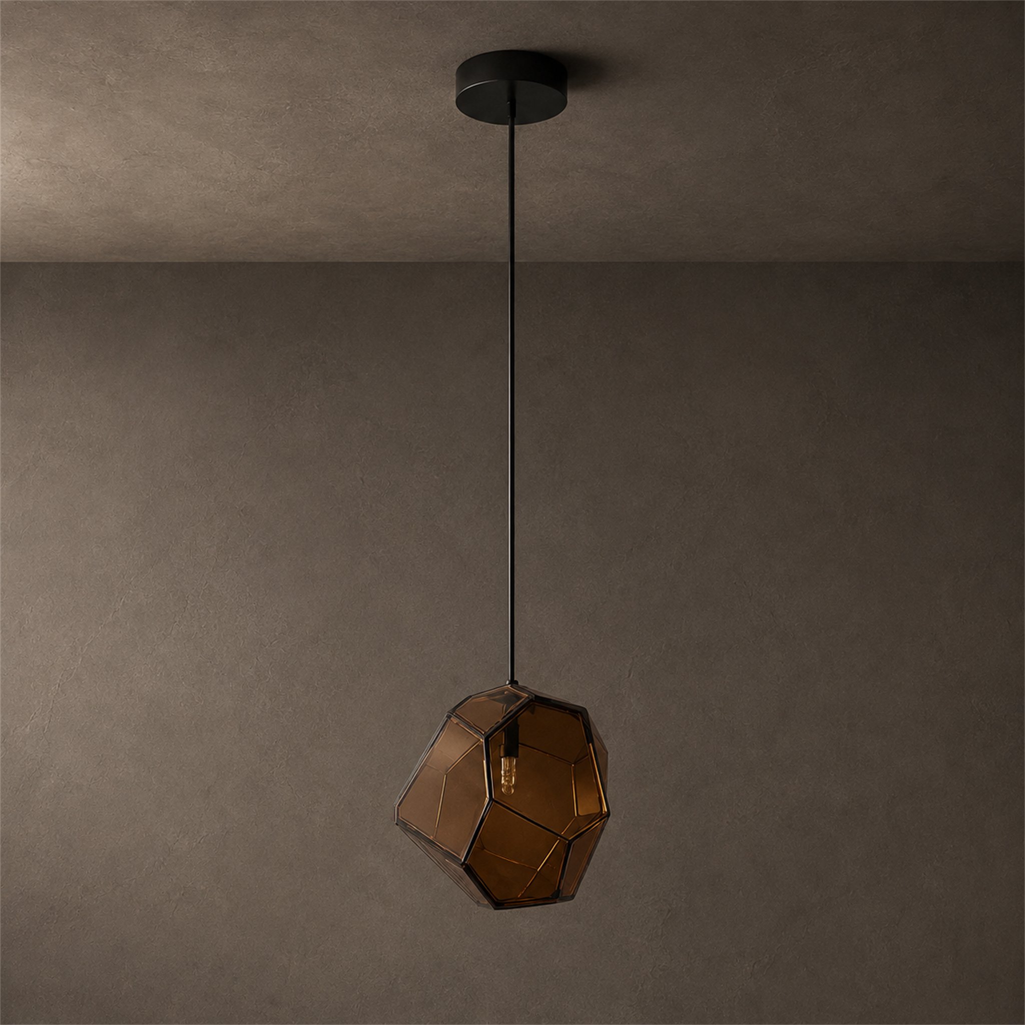 Piedra Geometric Glass Pendant Light | Colored Mottled Glass Hanging Light for Kitchen & Dining