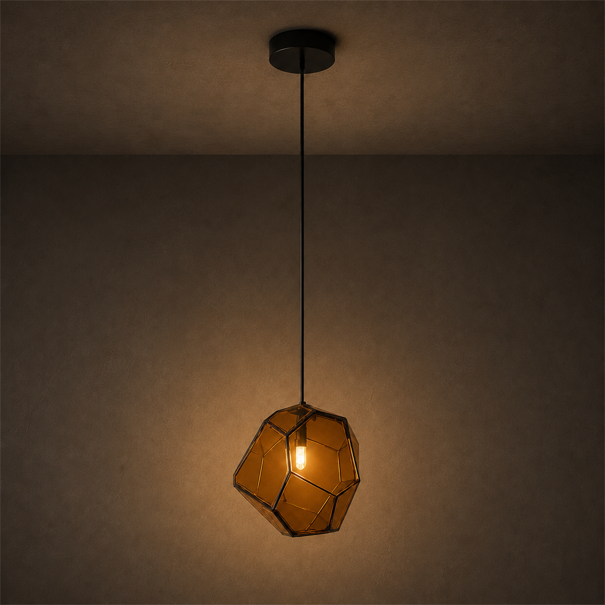 Piedra Geometric Glass Pendant Light | Colored Mottled Glass Hanging Light for Kitchen & Dining