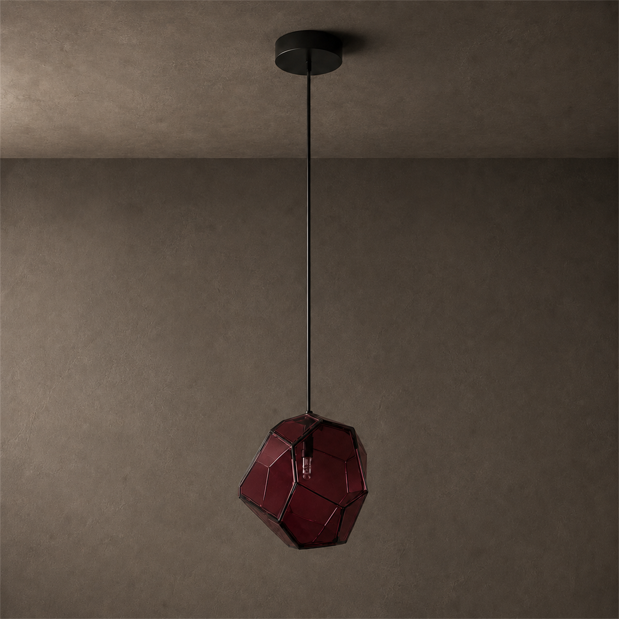 Piedra Geometric Glass Pendant Light | Colored Mottled Glass Hanging Light for Kitchen & Dining