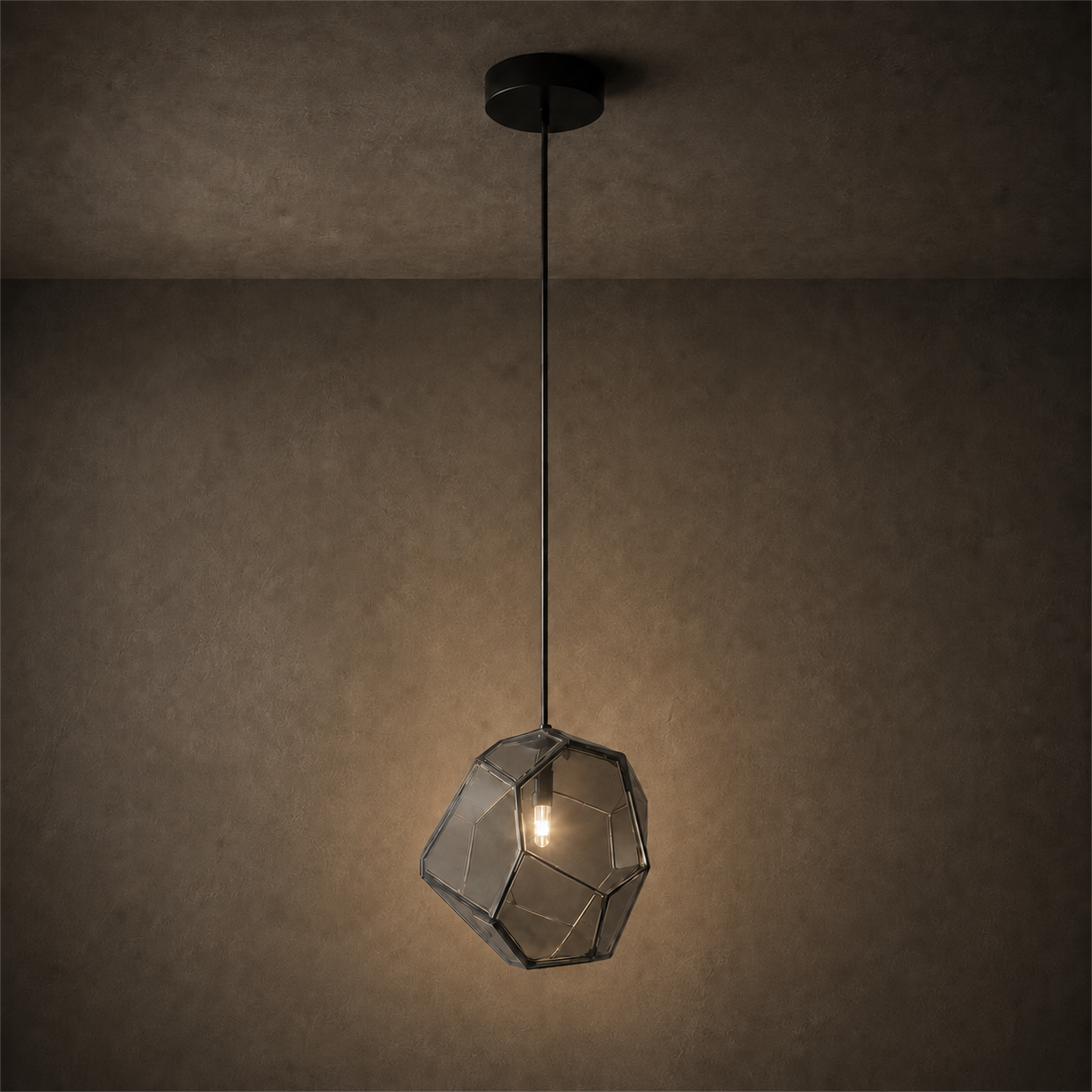 Piedra Geometric Glass Pendant Light | Colored Mottled Glass Hanging Light for Kitchen & Dining