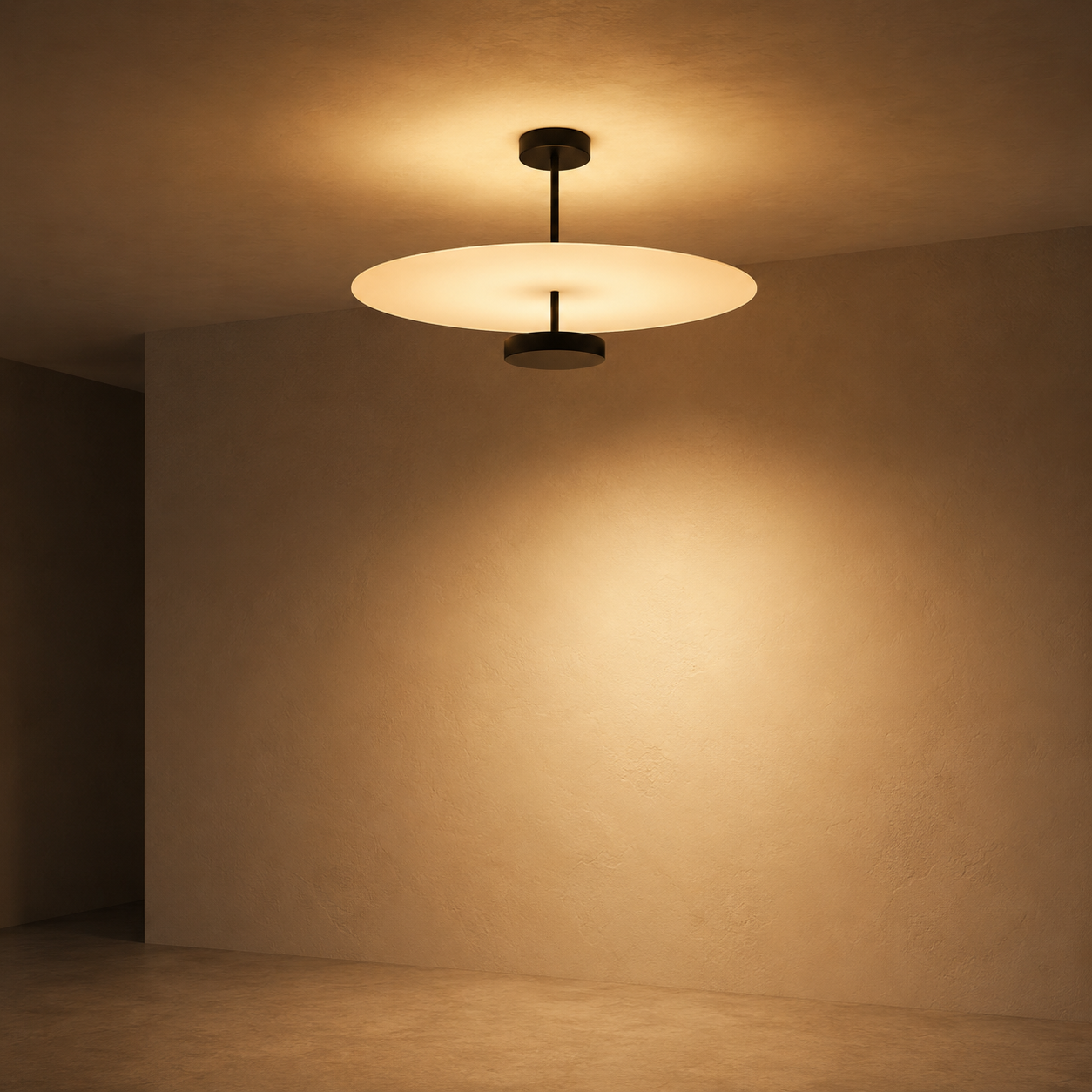 Zyntra Modern Semi-Flush Mount Ceiling Light — Round Acrylic Drum Shade, 17.7" or 21.6", Integrated LED, Living Room & Bedroom
