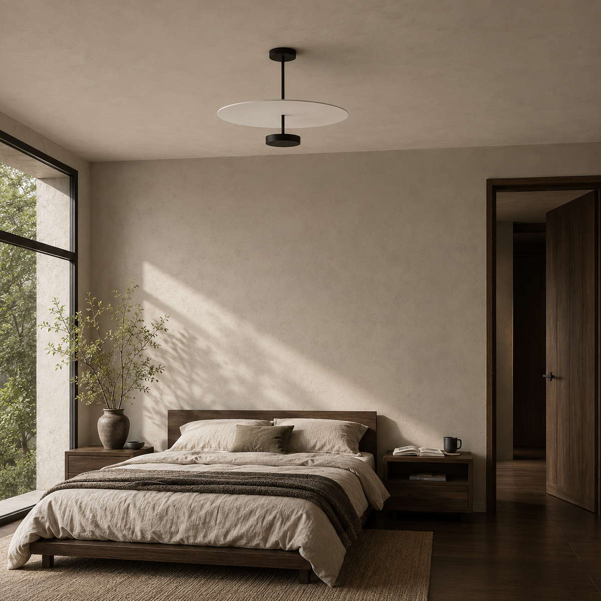Zyntra Modern Semi-Flush Mount Ceiling Light — Round Acrylic Drum Shade, 17.7" or 21.6", Integrated LED, Living Room & Bedroom