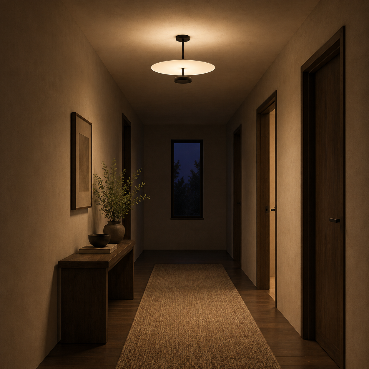 Zyntra Modern Semi-Flush Mount Ceiling Light — Round Acrylic Drum Shade, 17.7" or 21.6", Integrated LED, Living Room & Bedroom
