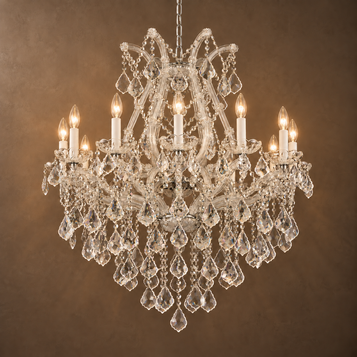 Maria Theresa Imperial, 12-Light Gold K9 Crystal, 28.4" Dia