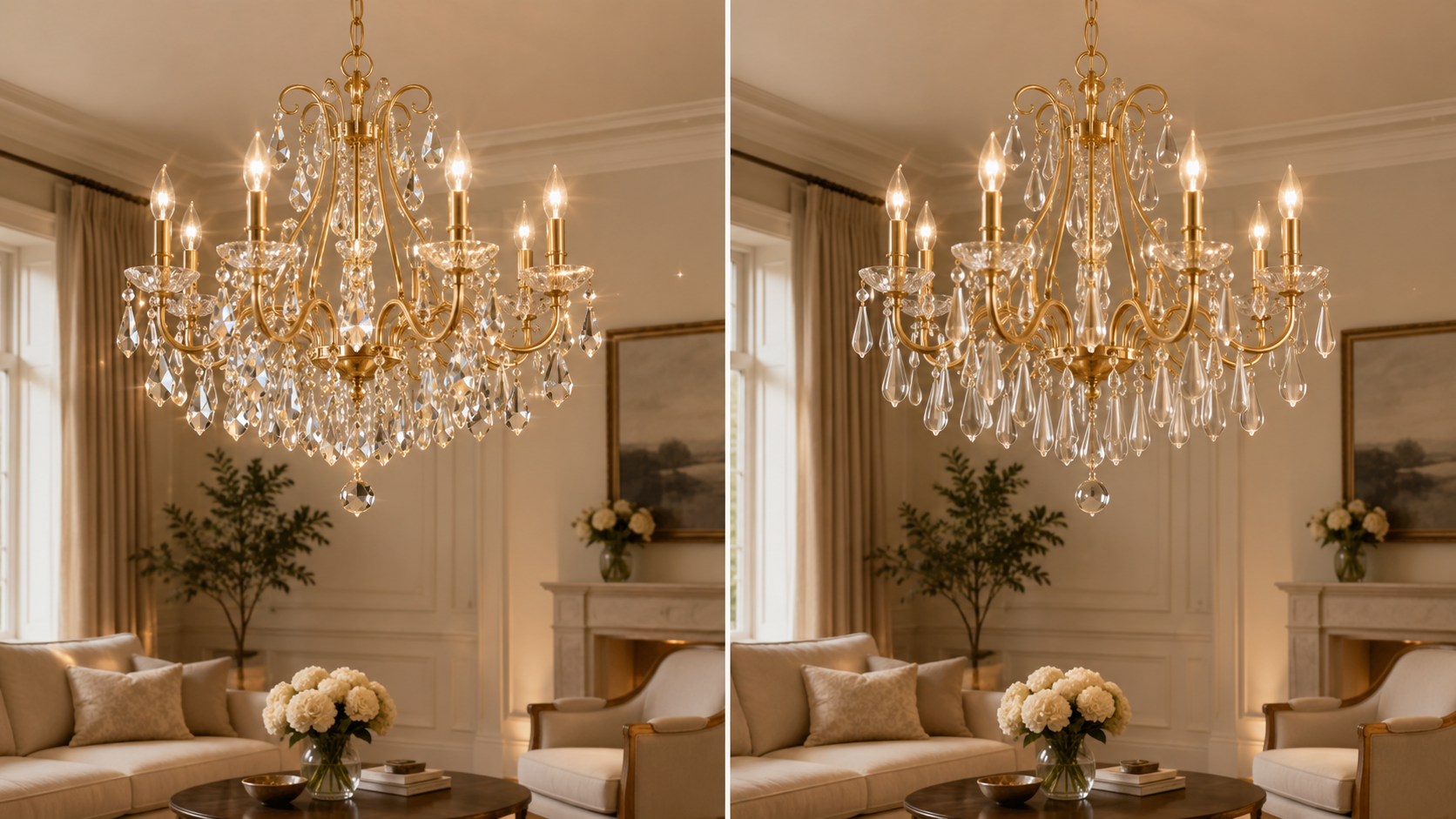 Crystal vs Glass Chandelier