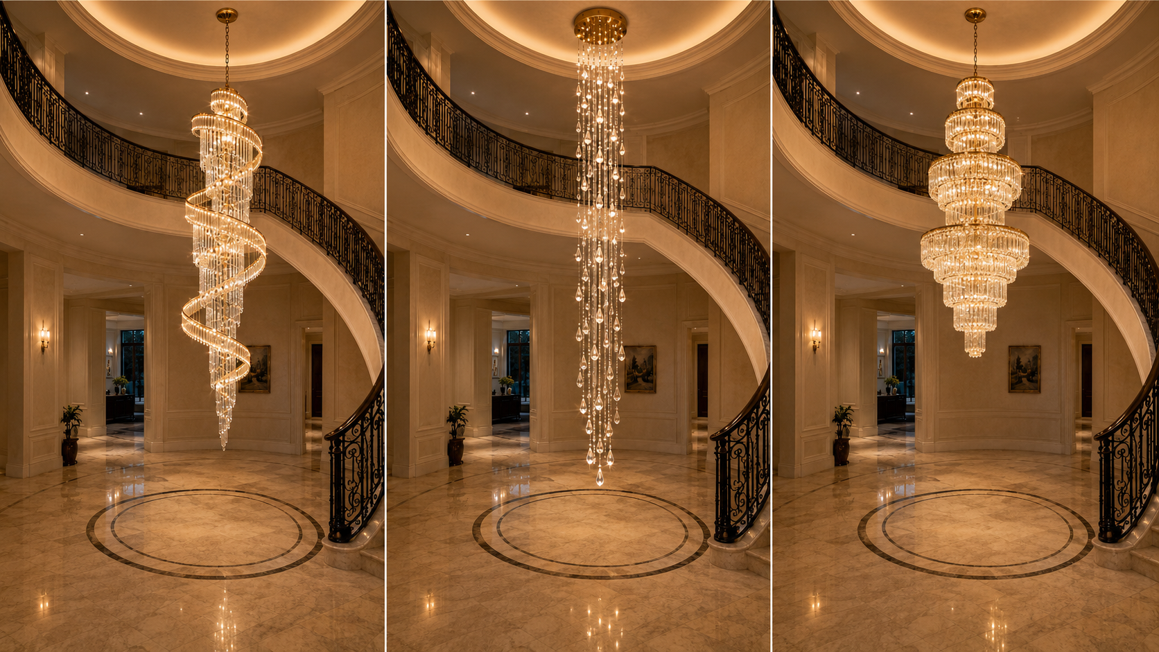 Staircase Chandelier Guide: Sizing, Drop Length, and Spiral Designs
