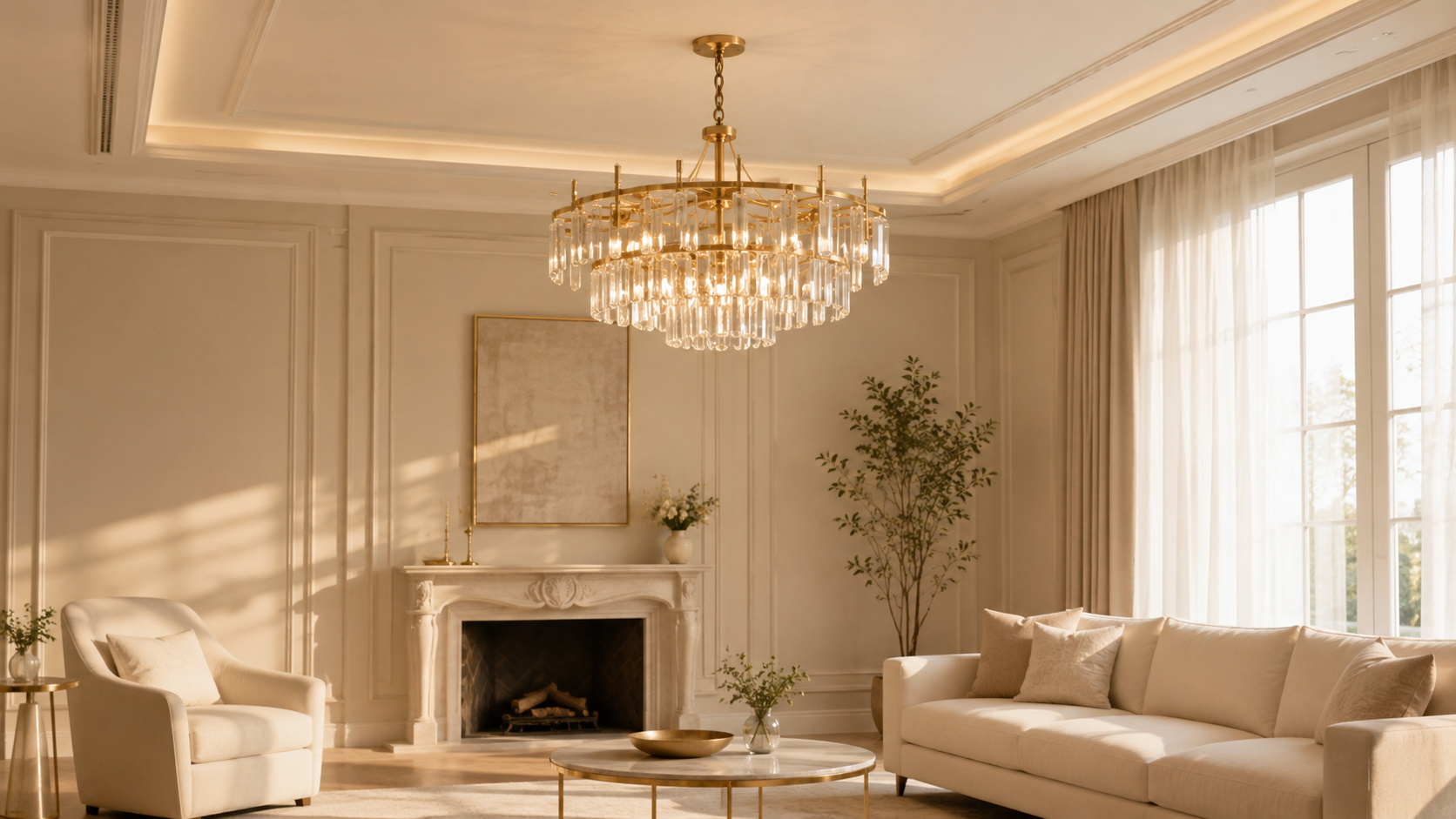 Gold crystal chandelier collection