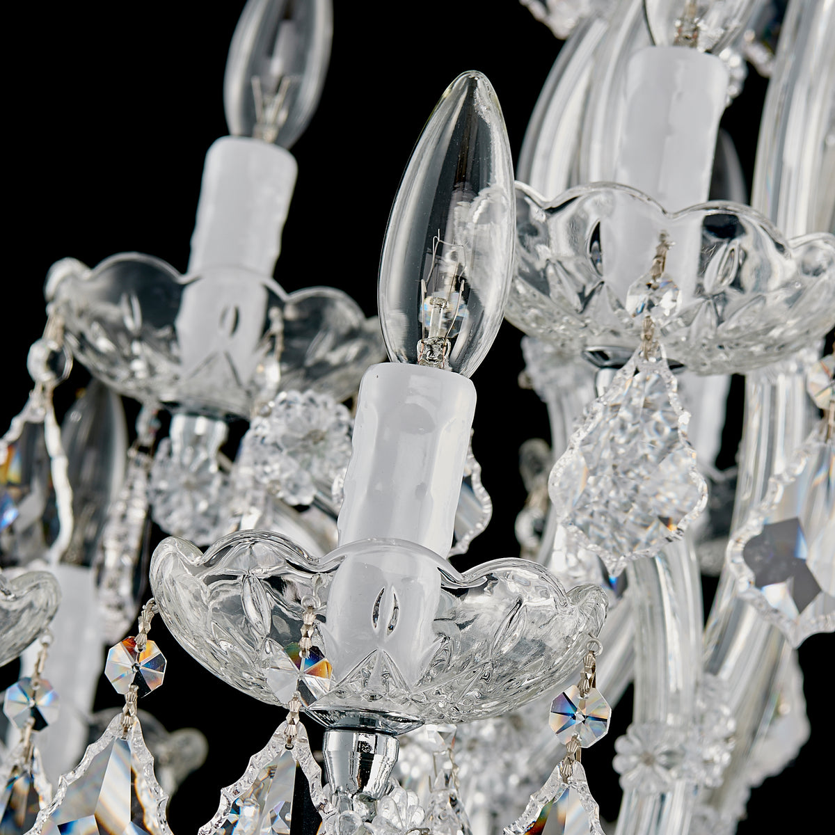 Maria Theresa Crystal Chandelier — 15-Light Gold K9 for High Ceilings