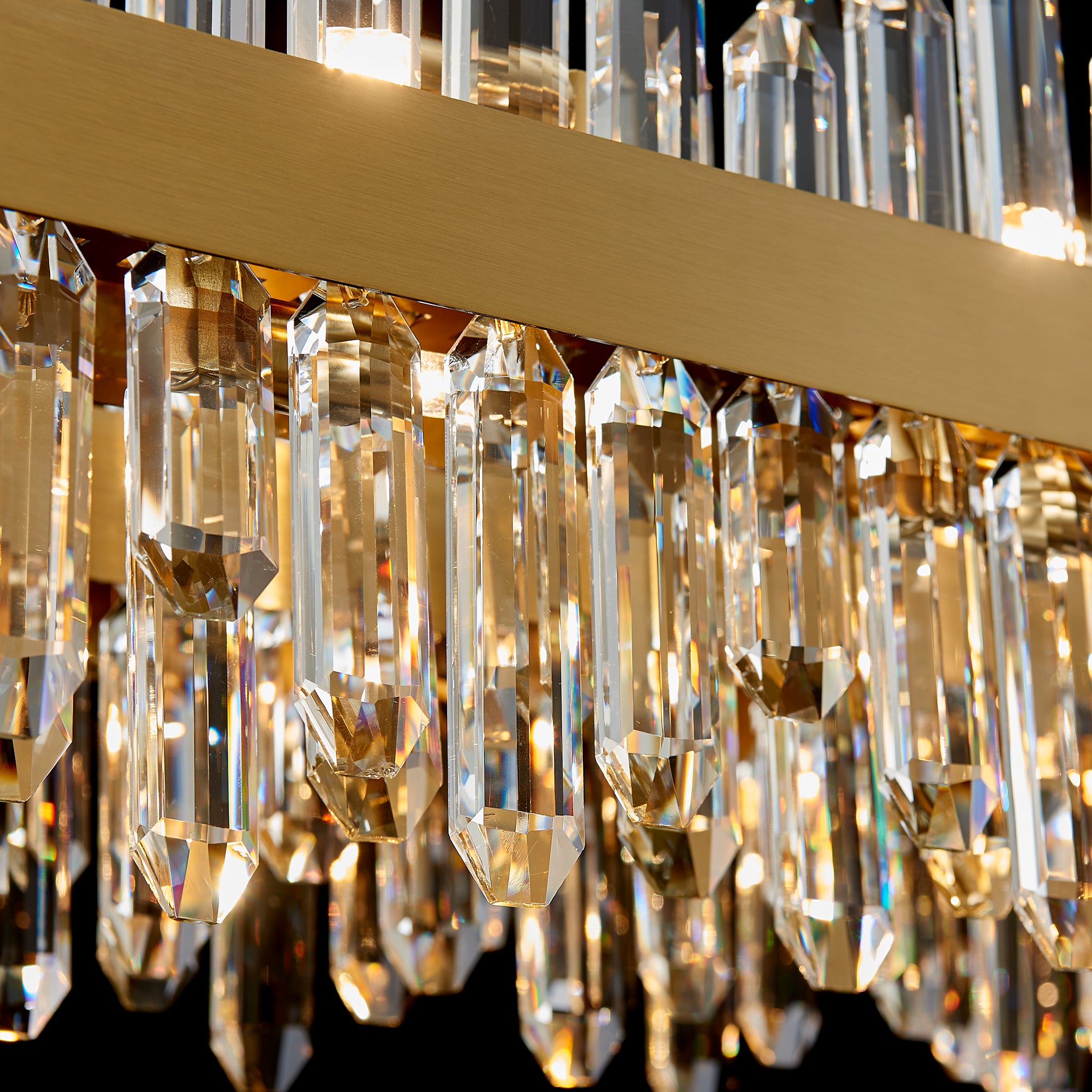 Rectangular Crystal Chandelier 57" — 32-Light Modern K9 Chandelier