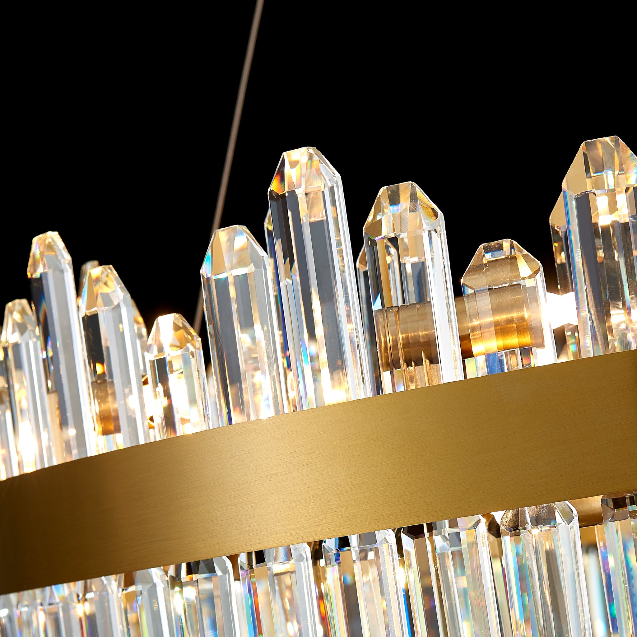 Modern Round Chandelier, D30 inch 24-Light 2-Tier K9 Crystal Pendant Ceiling Light Fixture for Dining Room, Living Room, Kitchen