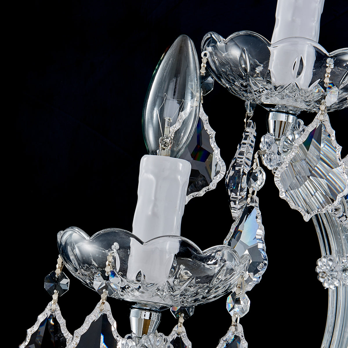 Maria Theresa Wall Sconce, 6-Light Chrome K9 Crystal, 17" W