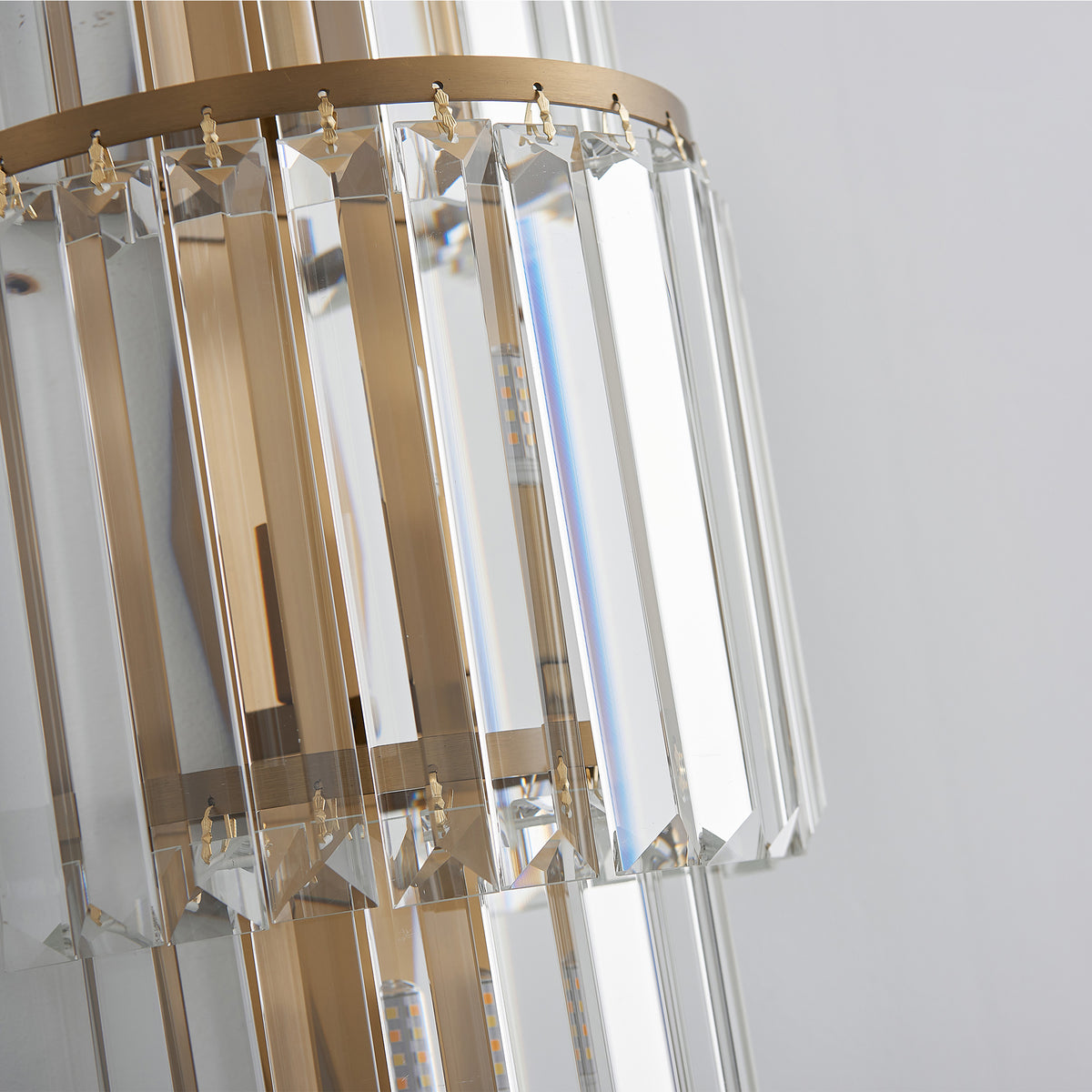 Stelo Vertical Wall Sconce, 5-Light Gold K9 Crystal, 29.5" H