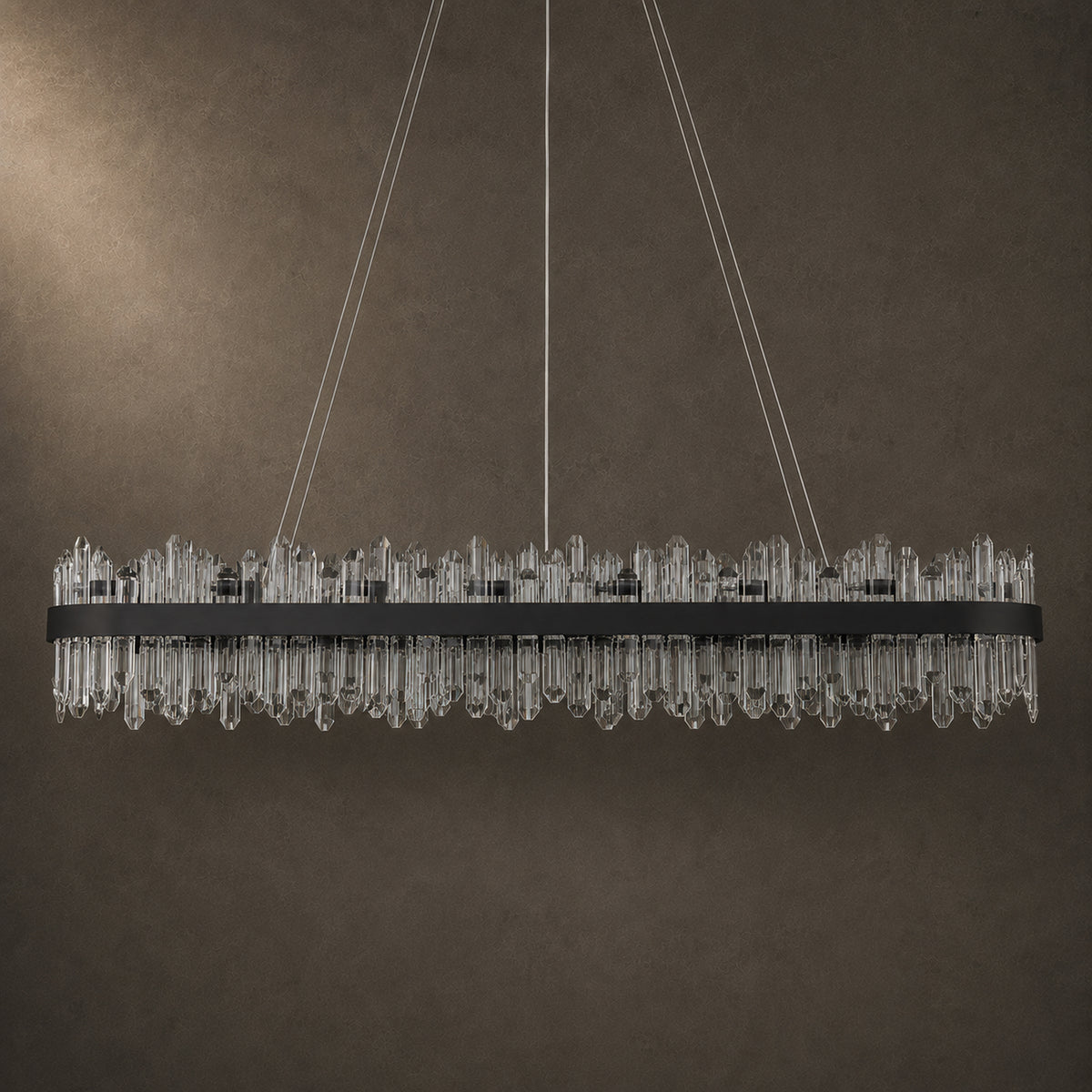 Rectangular Crystal Chandelier 57" — 32-Light Modern K9 Chandelier