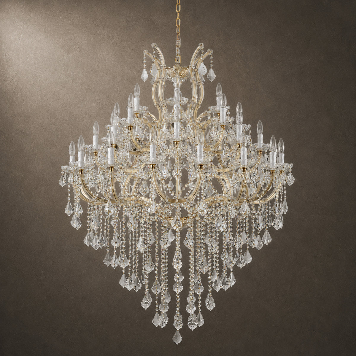 Maria Theresa Crystal Chandelier - 36 Light Sockets Large Pendant Light Fixture for High Ceiling Hotel Lobby Restaurant