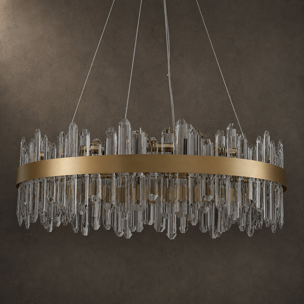 Modern Round Chandelier, D30 inch 24-Light 2-Tier K9 Crystal Pendant Ceiling Light Fixture for Dining Room, Living Room, Kitchen