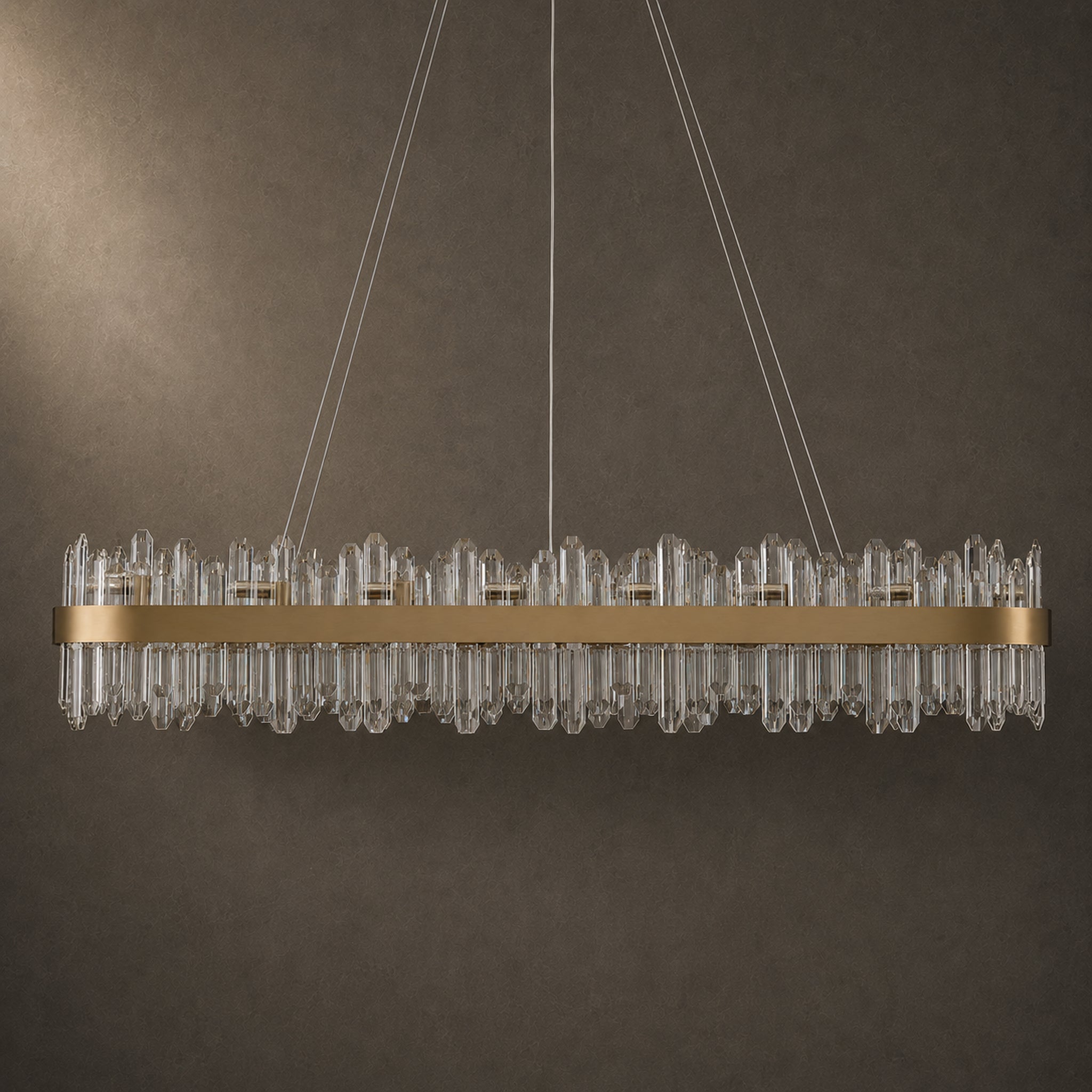 Rectangular Crystal Chandelier 57" — 32-Light Modern K9 Chandelier