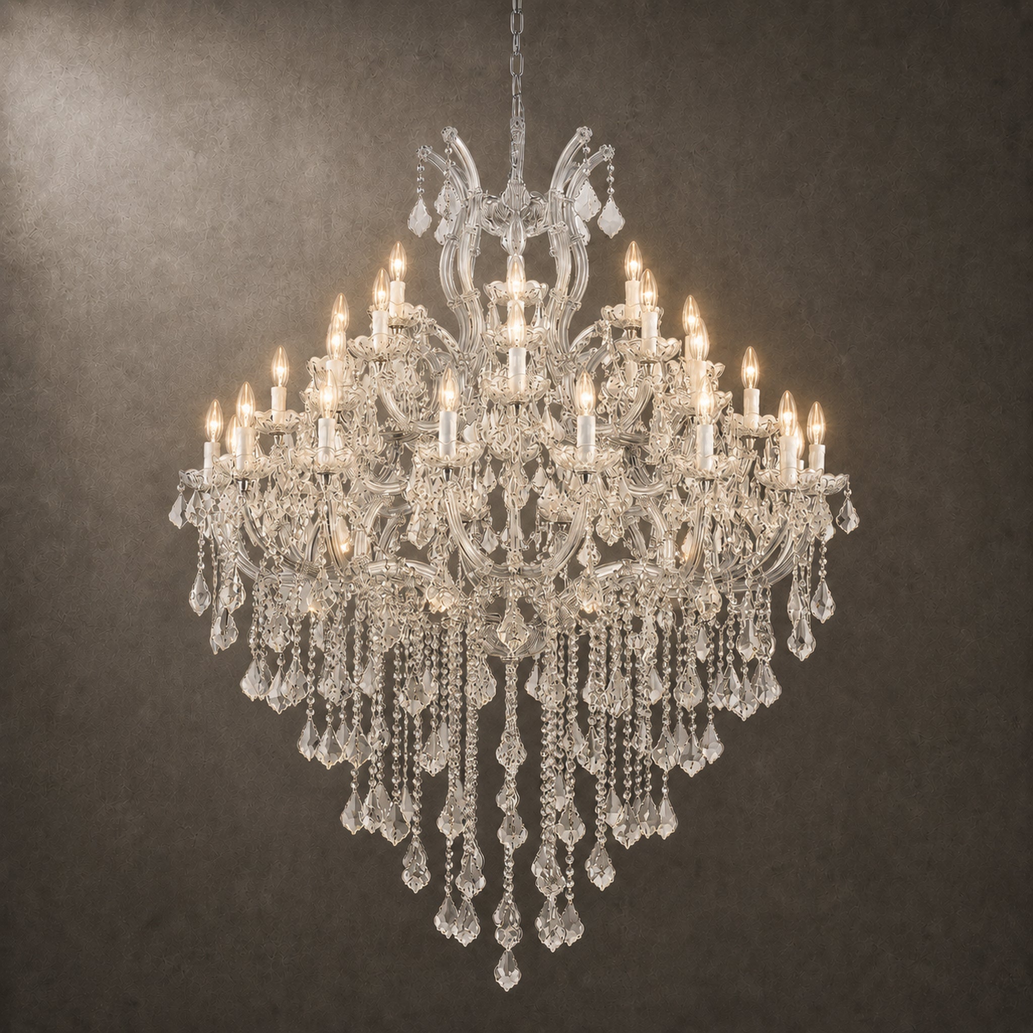 Maria Theresa Crystal Chandelier - 36 Light Sockets Large Pendant Light Fixture for High Ceiling Hotel Lobby Restaurant